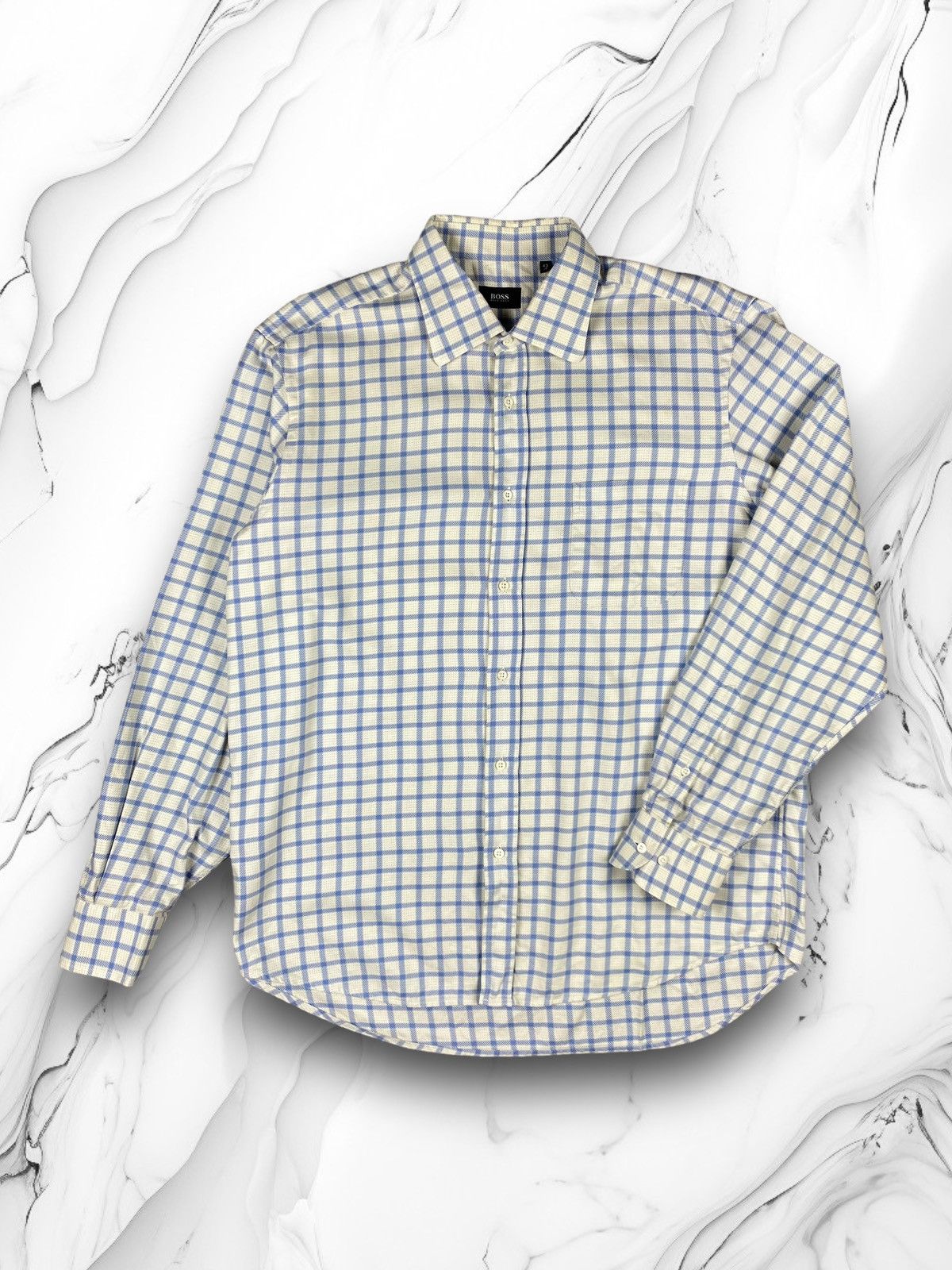 Hugo × Hugo Boss × Vintage Vintage Hugo Boss Checkered Button Up Shirt Size US XL / EU 56 / 4 - 1 Thumbnail