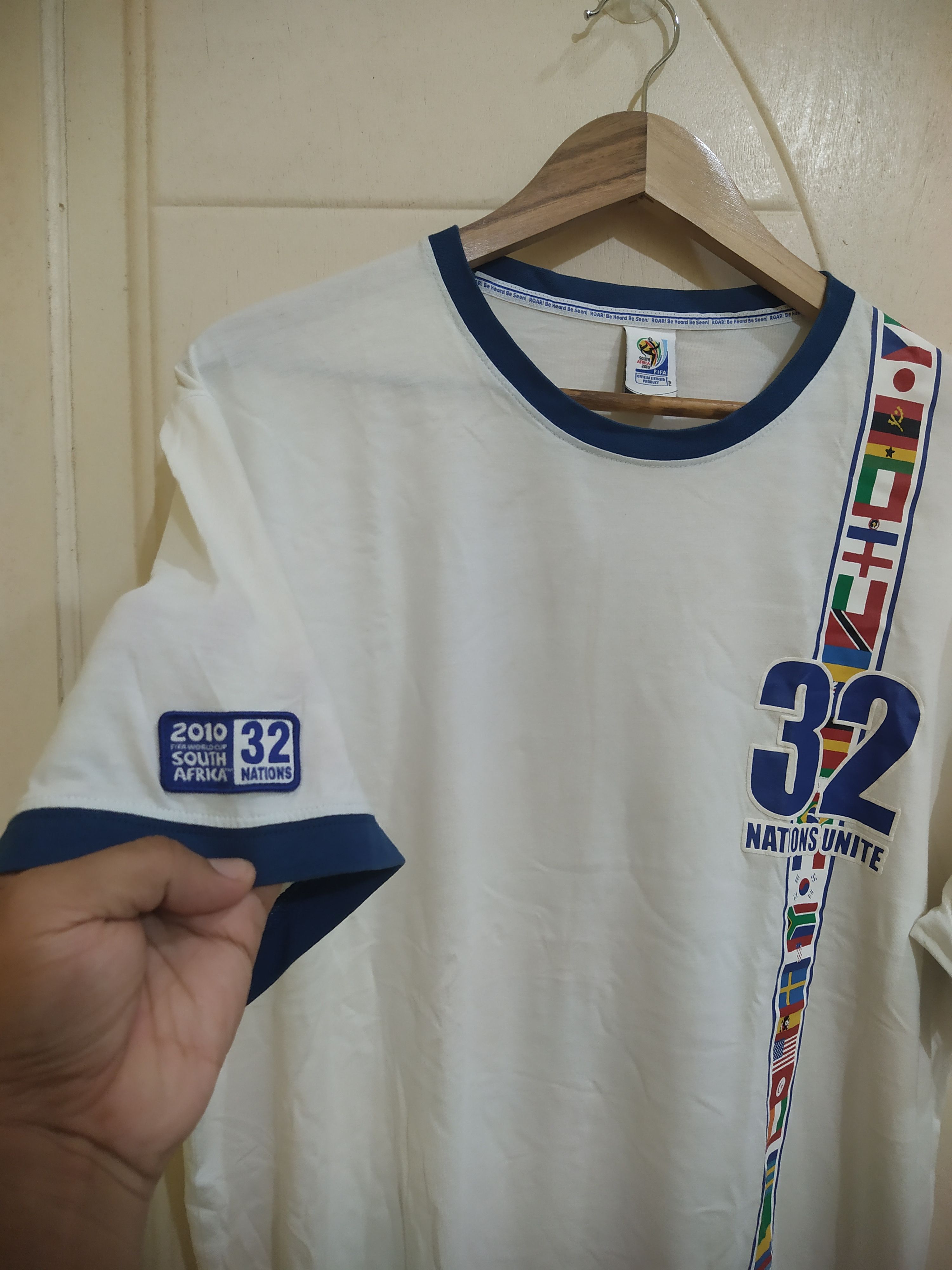 Vintage Fifa world cup South Africa 2010 official Ringer shirt Size US L / EU 52-54 / 3 - 3 Thumbnail