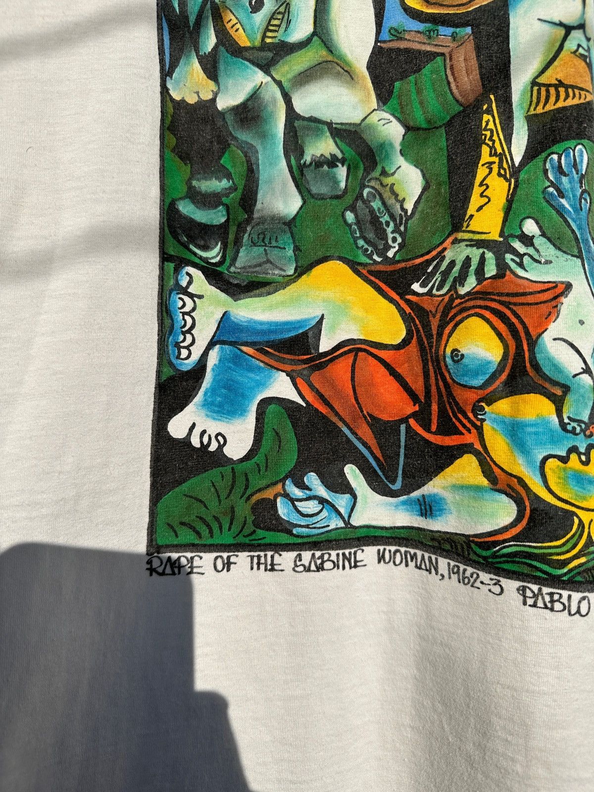 Vintage Vintage Pablo Picasso Rape Of The Sabine Art White T-Shirt Size US XL / EU 56 / 4 - 7 Thumbnail