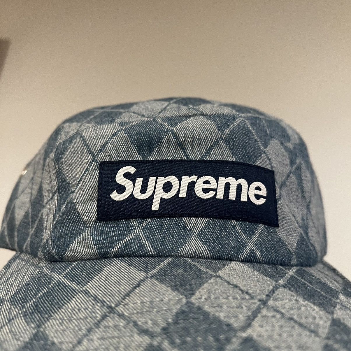 Supreme Supreme Denim Argyle Camp Cap Size ONE SIZE - 13 Thumbnail