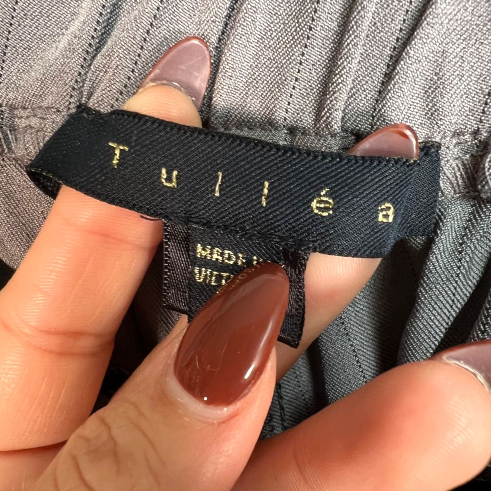 Vintage Tullea Womens Size Medium Gray Pleated Wide-Leg Pants Size 32" / US 10 / IT 46 - 3 Thumbnail