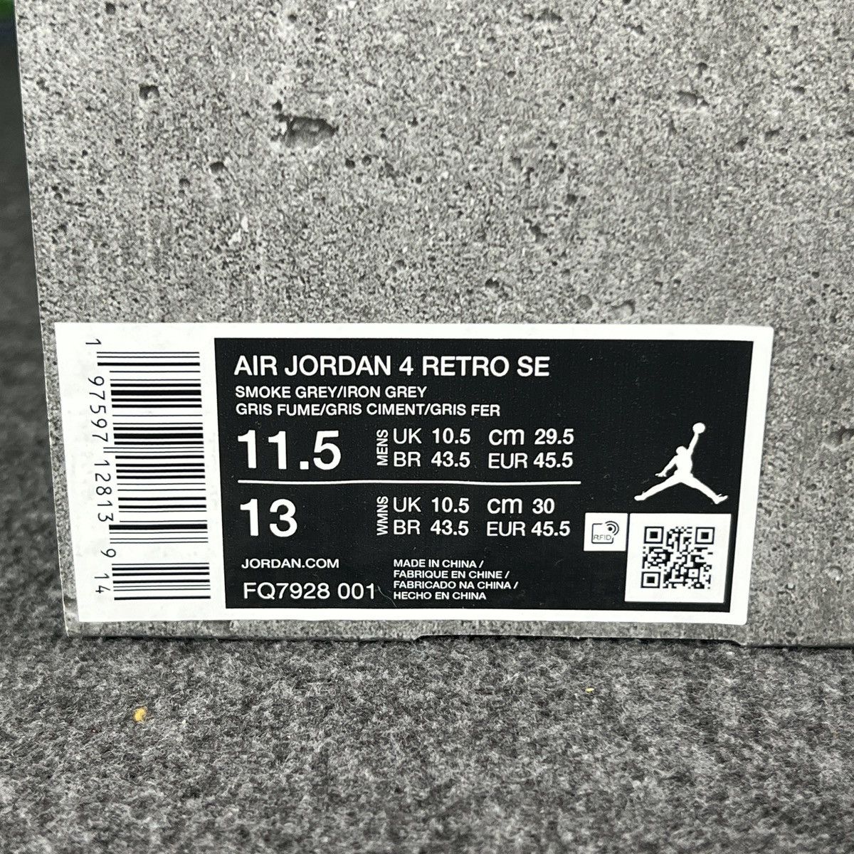 Jordan Brand × Nike Nike Air Jordan 4 Wet Cement “Paris Olympics” Size 11.5 Size US 11.5 / EU 44-45 - 13 Thumbnail