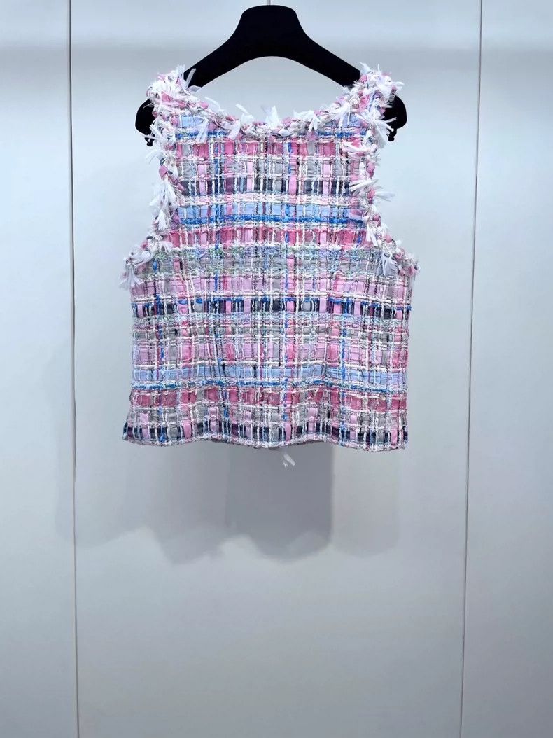 Chanel Chanel 25S pink braided glazed buckle vest 2504-Nextarrow Size XS / US 0-2 / IT 36-38 - 2 Thumbnail