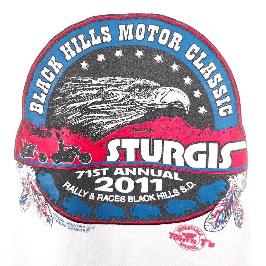 Hanes Sturgis T Shirt Mens Size Large White 2011 Black Hills Rally Size US L / EU 52-54 / 3 - 3 Thumbnail