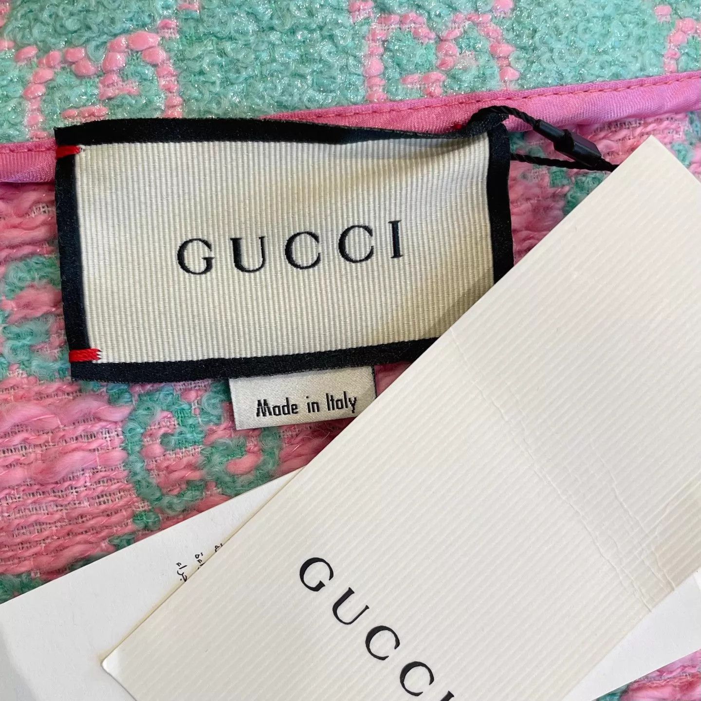 Gucci Gucci tweed coat mint green & cherry blossom pink allover Size M / US 6-8 / IT 42-44 - 5 Thumbnail