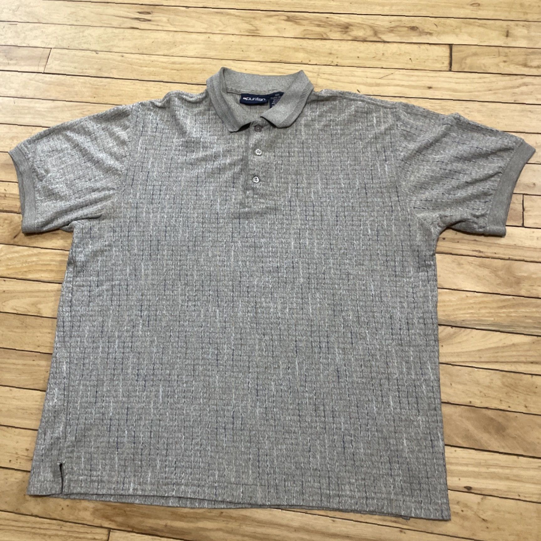 Vintage VINTAGE Puritan Polo Shirt Knit Textured Y2k Cotton Short Sleeve Button Brown Blue Yellow Spec 3D XL Mens Size US XL / EU 56 / 4 - 4 Thumbnail