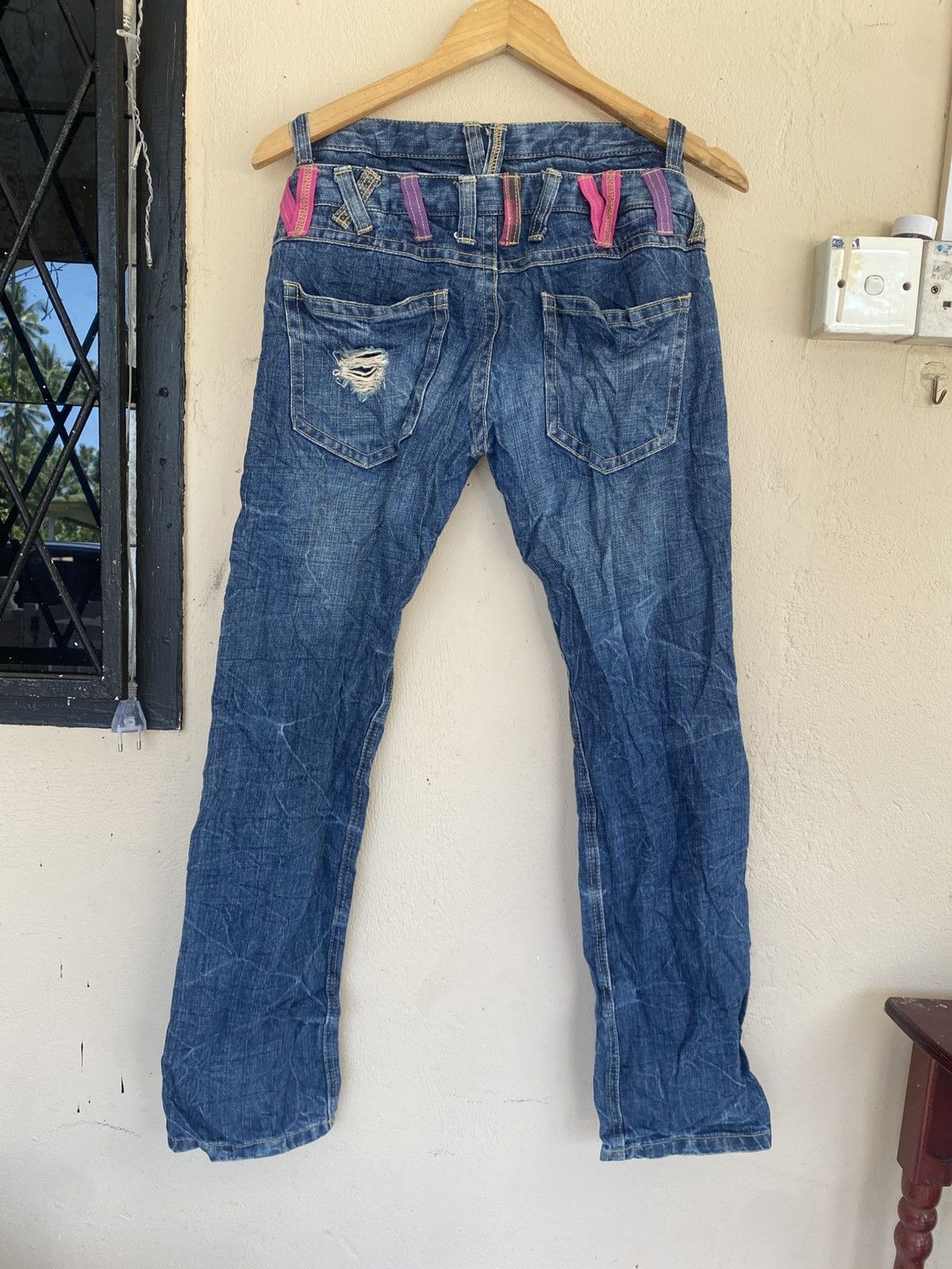 Hysteric Glamour COLZA Double Waist Whiskers Jeans Size 29" - 2 Thumbnail