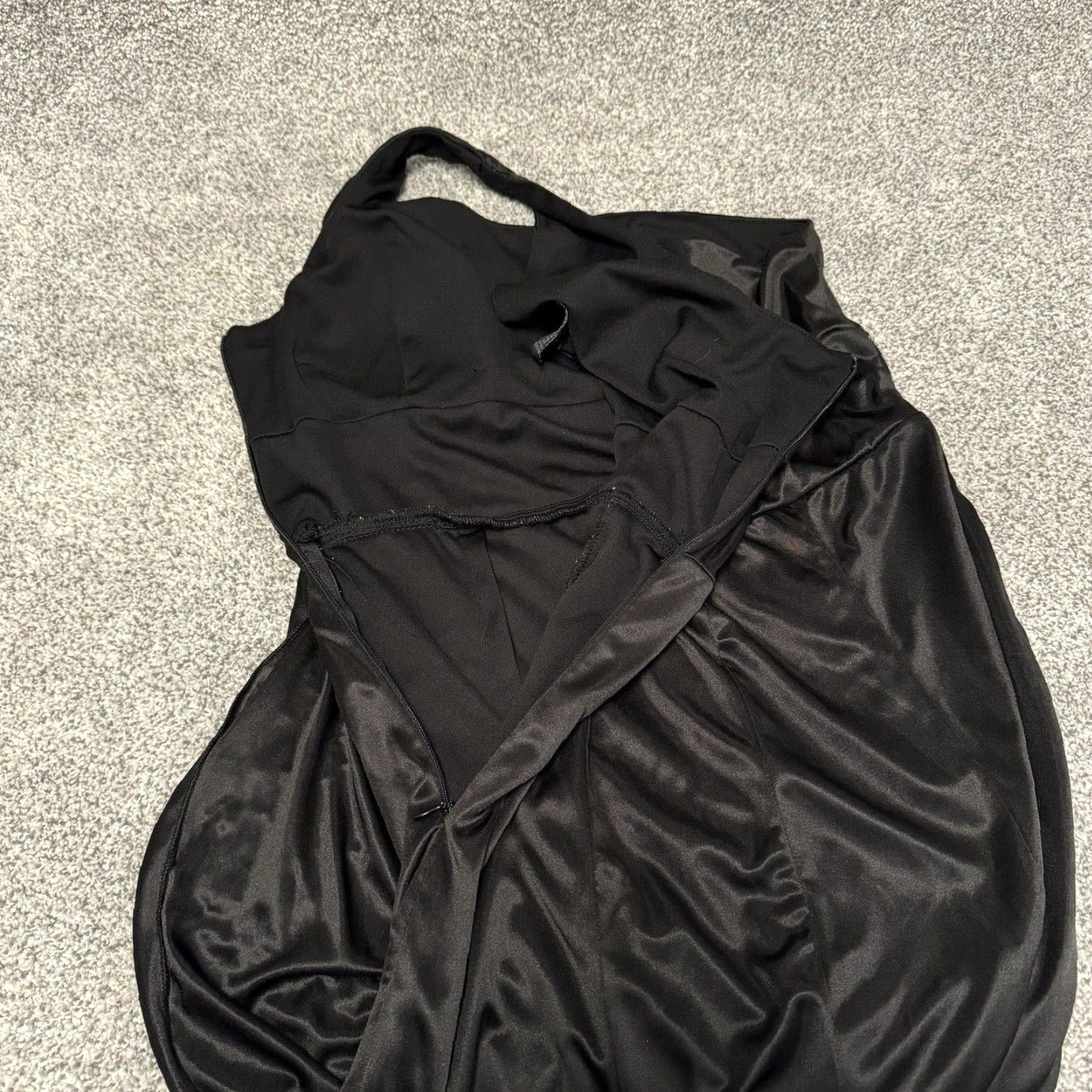 Vintage Y2K Dress Beaded One Shoulder Draped Bodycon Mini Party Prom Lined Satin Size XXL / US 16-18 / IT 52-54 - 4 Thumbnail