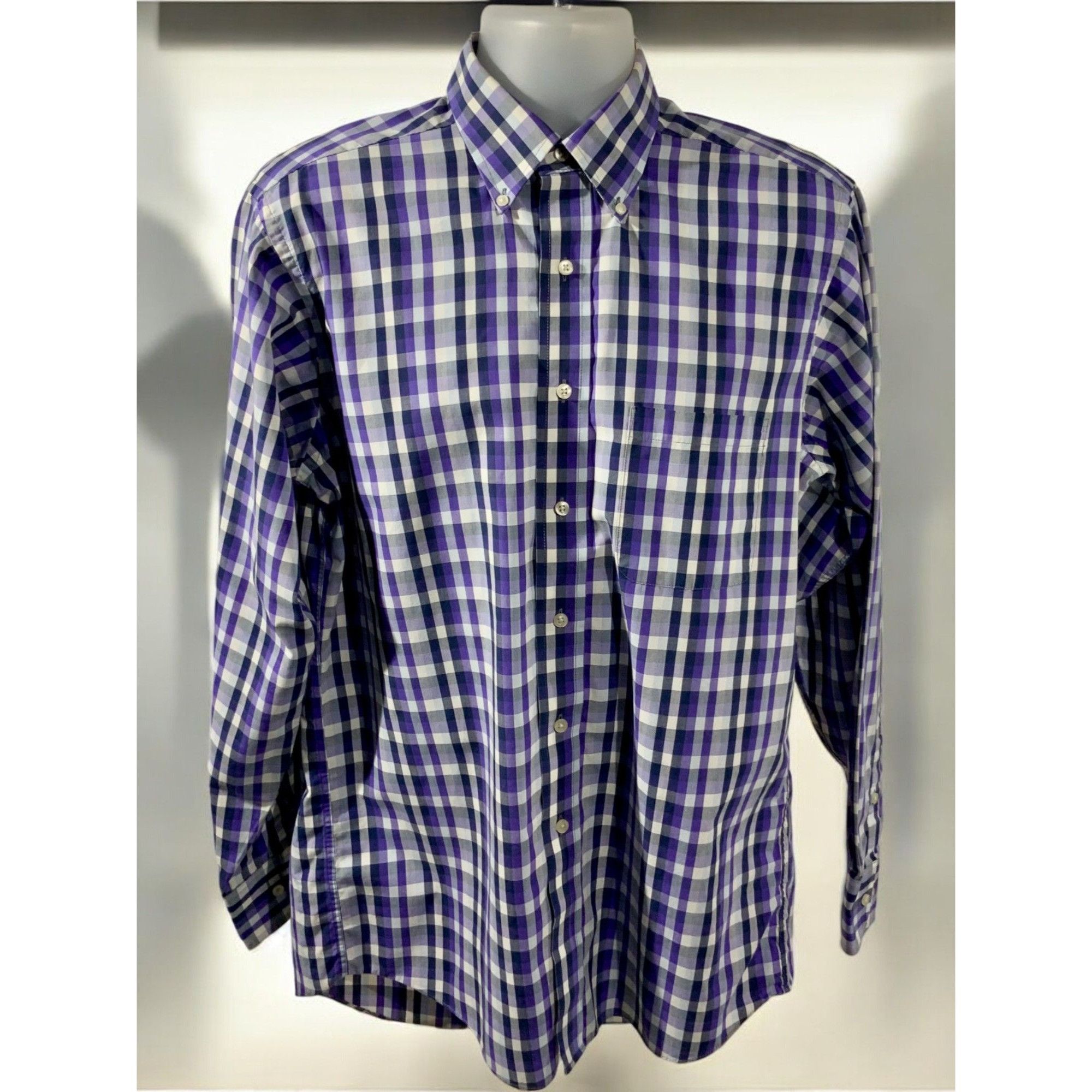 Chaps Ralph Lauren Ralph Lauren Chaps Classic Fit Purple Plaid Shirt Medium Size US M / EU 48-50 / 2 - 2 Thumbnail