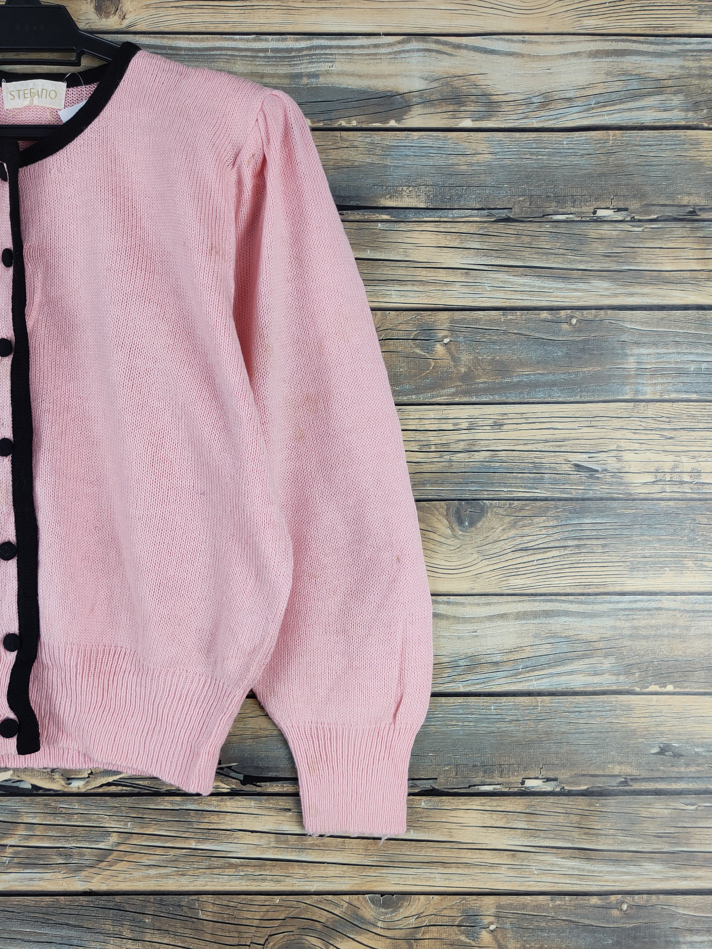 Vintage Stefano Peach Knitwear Cardigan Crop Tops #W1180 Size M / US 6-8 / IT 42-44 - 5 Thumbnail