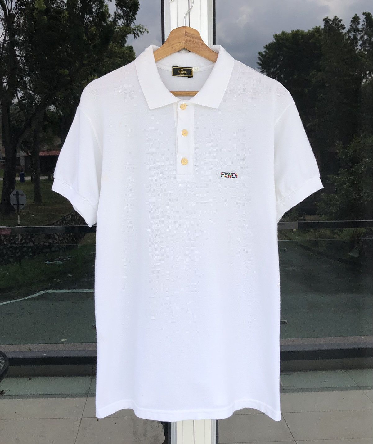 Fendi FENDI Multicolour Embroidery Logo Polo Tee Made In Italy Size US L / EU 52-54 / 3 - 1 Thumbnail