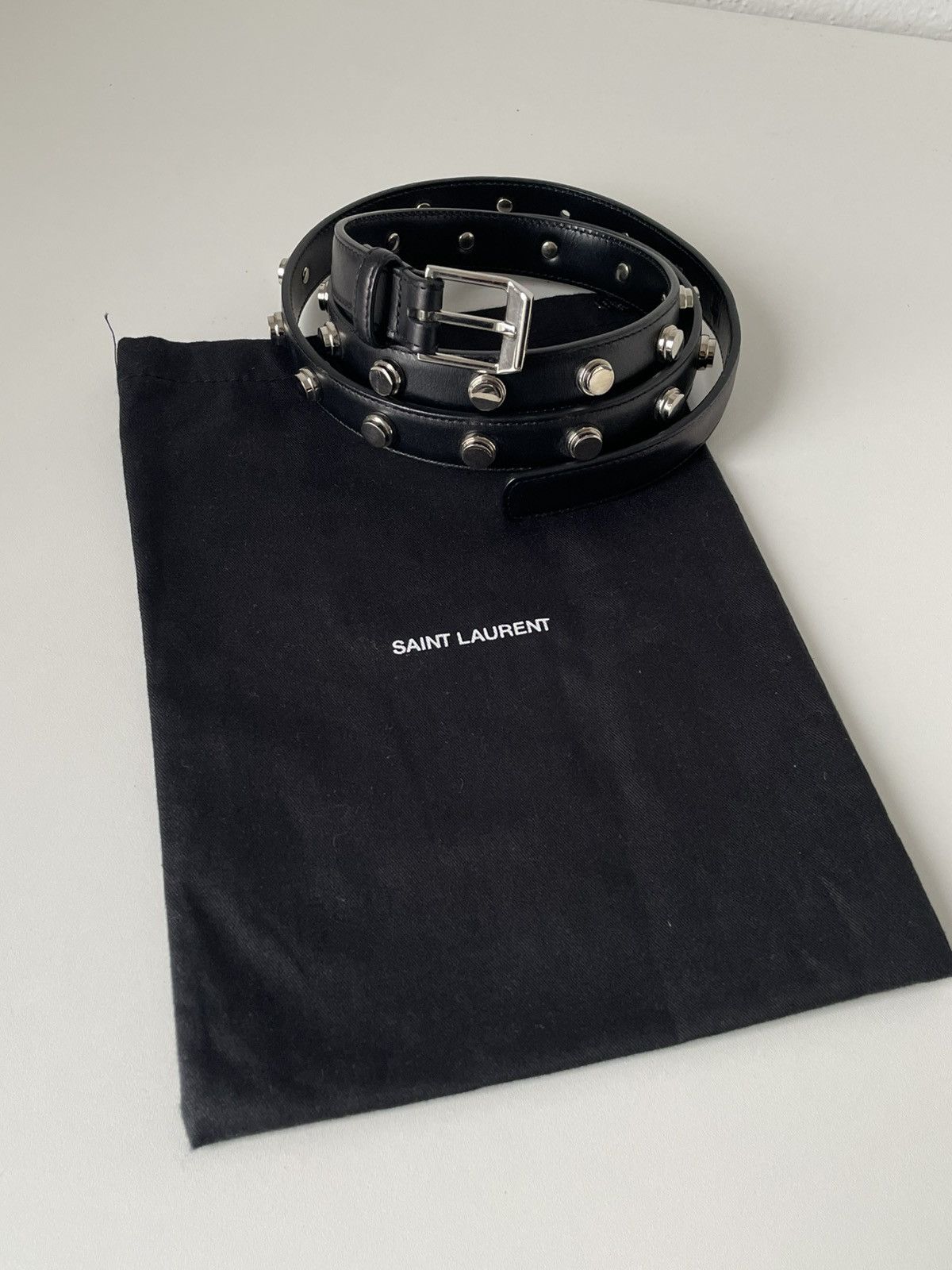 Saint Laurent Paris NEW Saint Laurent Paris Studded Silver belt Size ONE SIZE - 7 Thumbnail