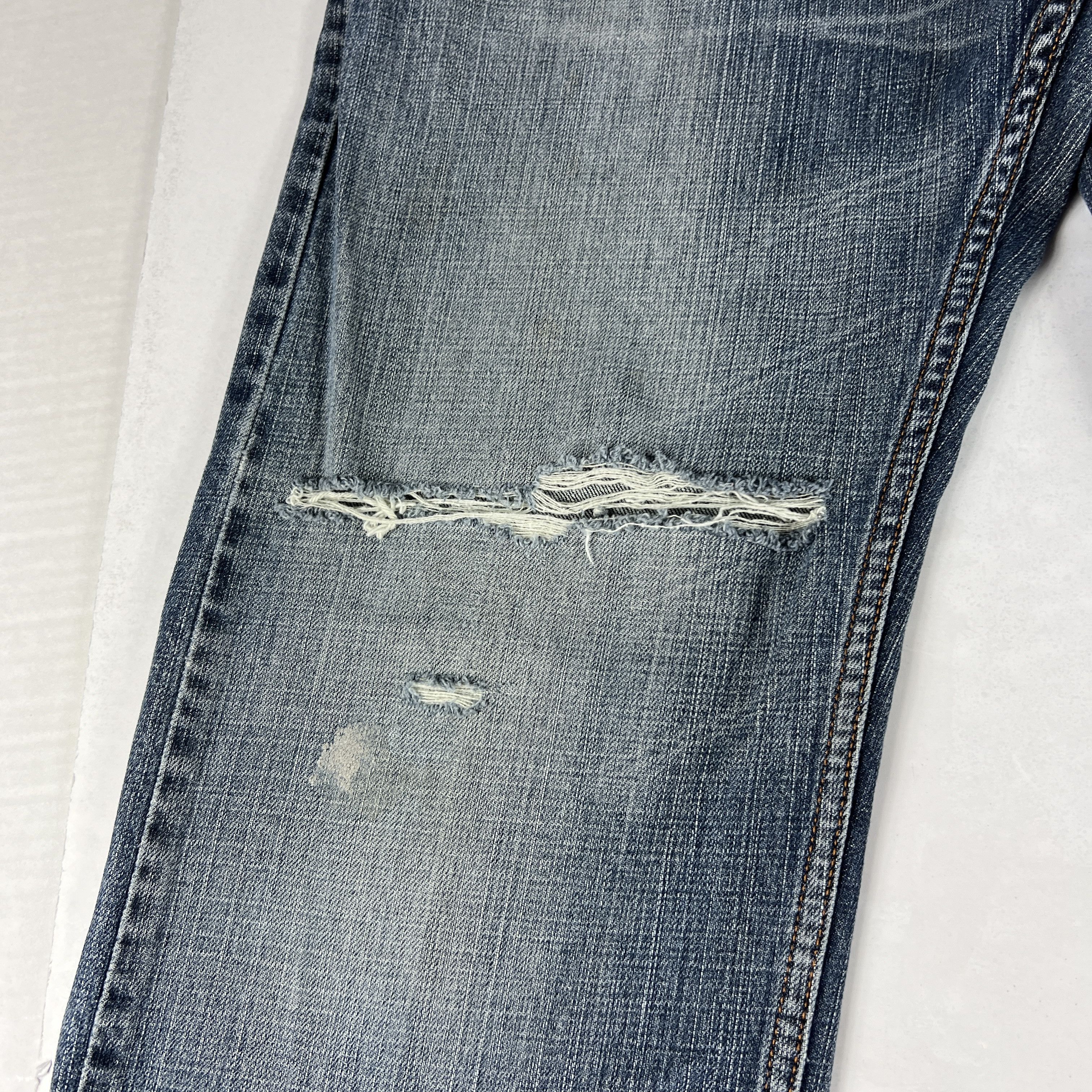 Levi's Y2K Levi's Jeans 559 Relaxed Straight Blue Thrashed Denim Size US 34 / EU 50 - 5 Thumbnail
