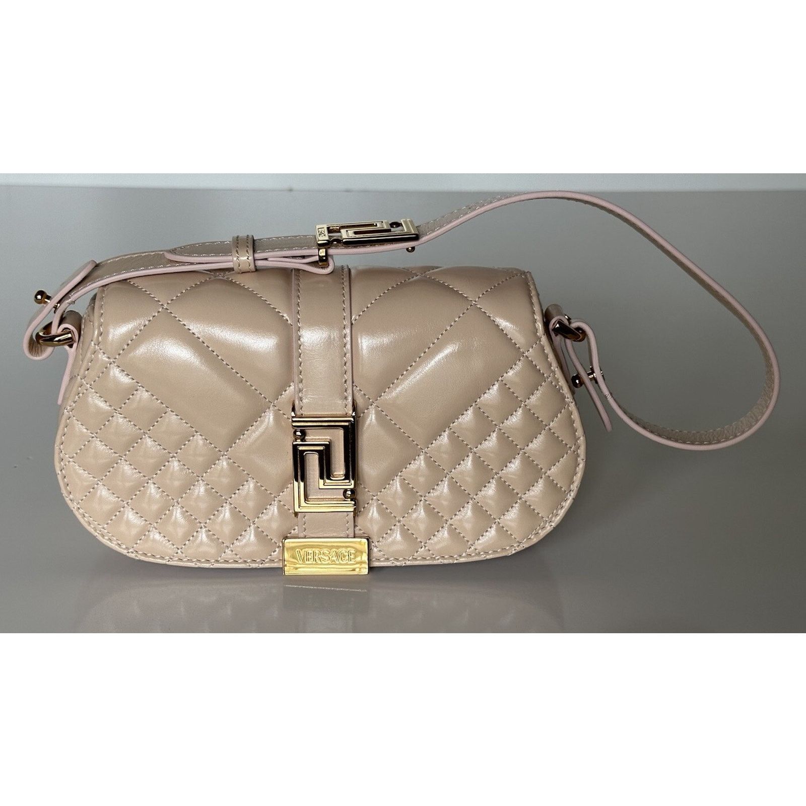 Versace Versace Quilted Calf Leather Pink Mini Shoulder Bag 1010951 Size ONE SIZE - 3 Thumbnail