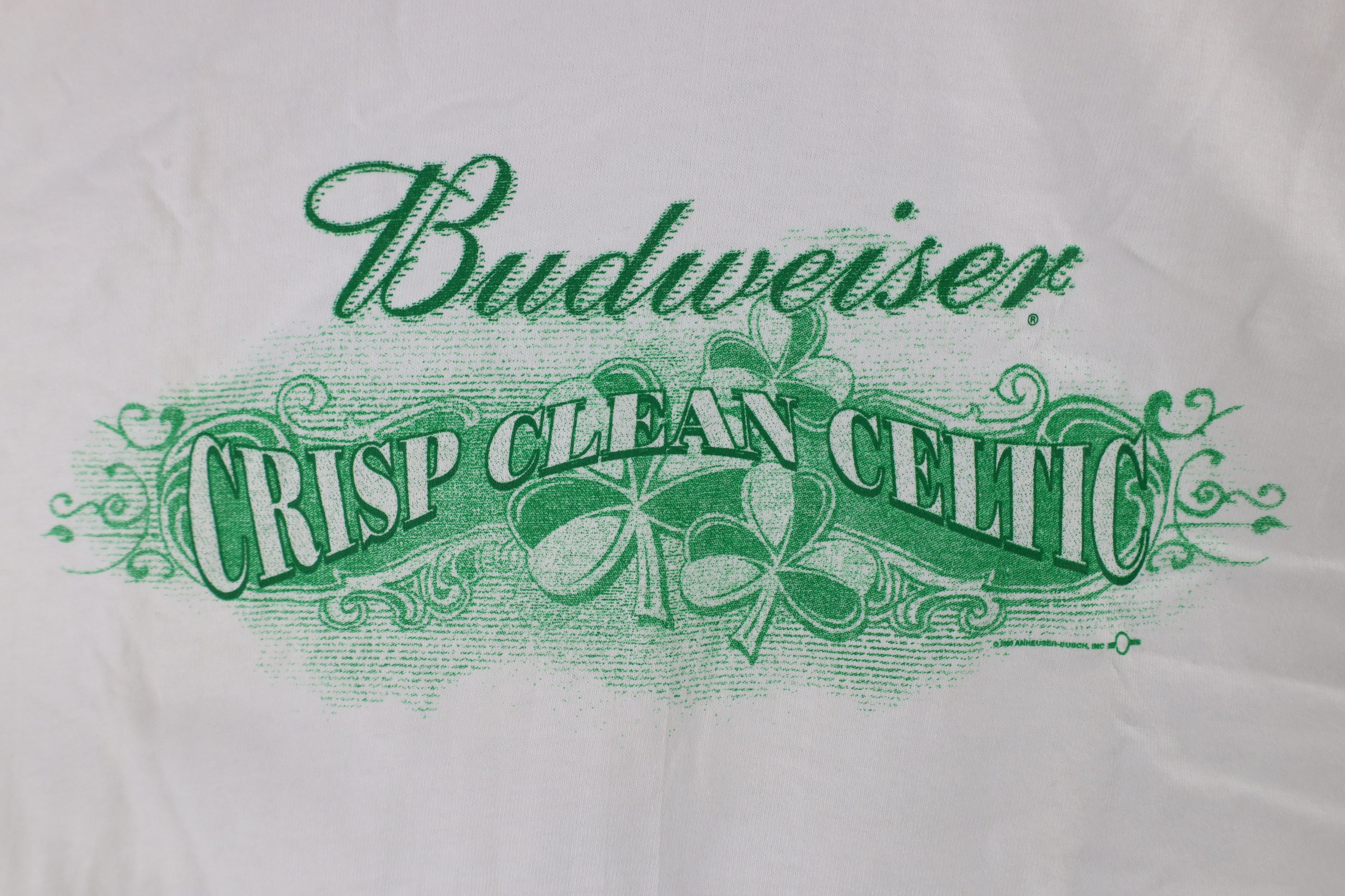 Vintage Vintage Y2K 2001 Budweiser Crisp Clean Celtic Beer T-Shirt Size US XL / EU 56 / 4 - 4 Thumbnail
