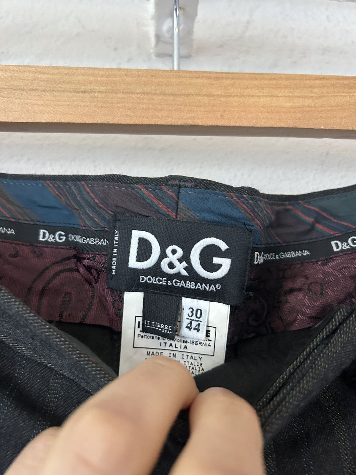 Dolce & Gabbana Dolce & Gabbana Striped Trousers with Leather Details Size US 28 / EU 44 - 9 Thumbnail