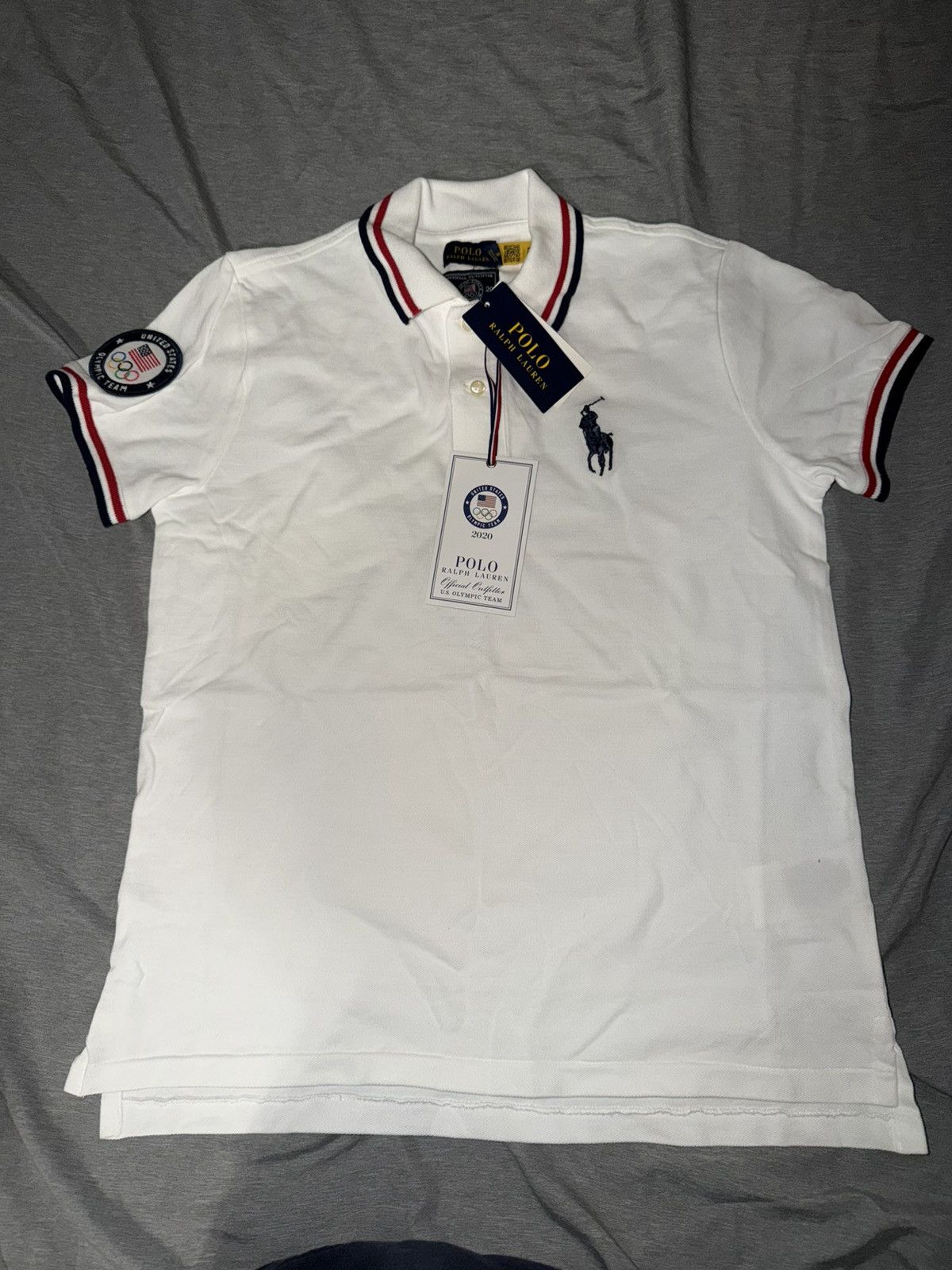 POLO RALPH LAUREN 2020 USA OLYMPIC POLO SHIRT IN SMALL