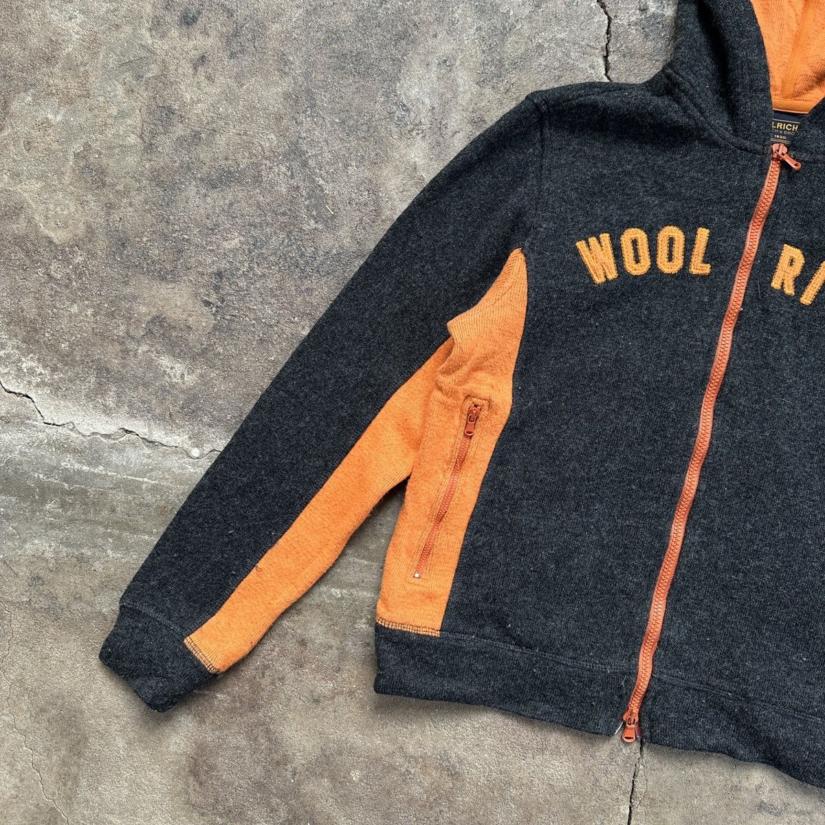 Vintage × Woolrich Woolen Mills Woolrich Wool Zip Hoodie Size L / US 10 / IT 46 - 3 Thumbnail