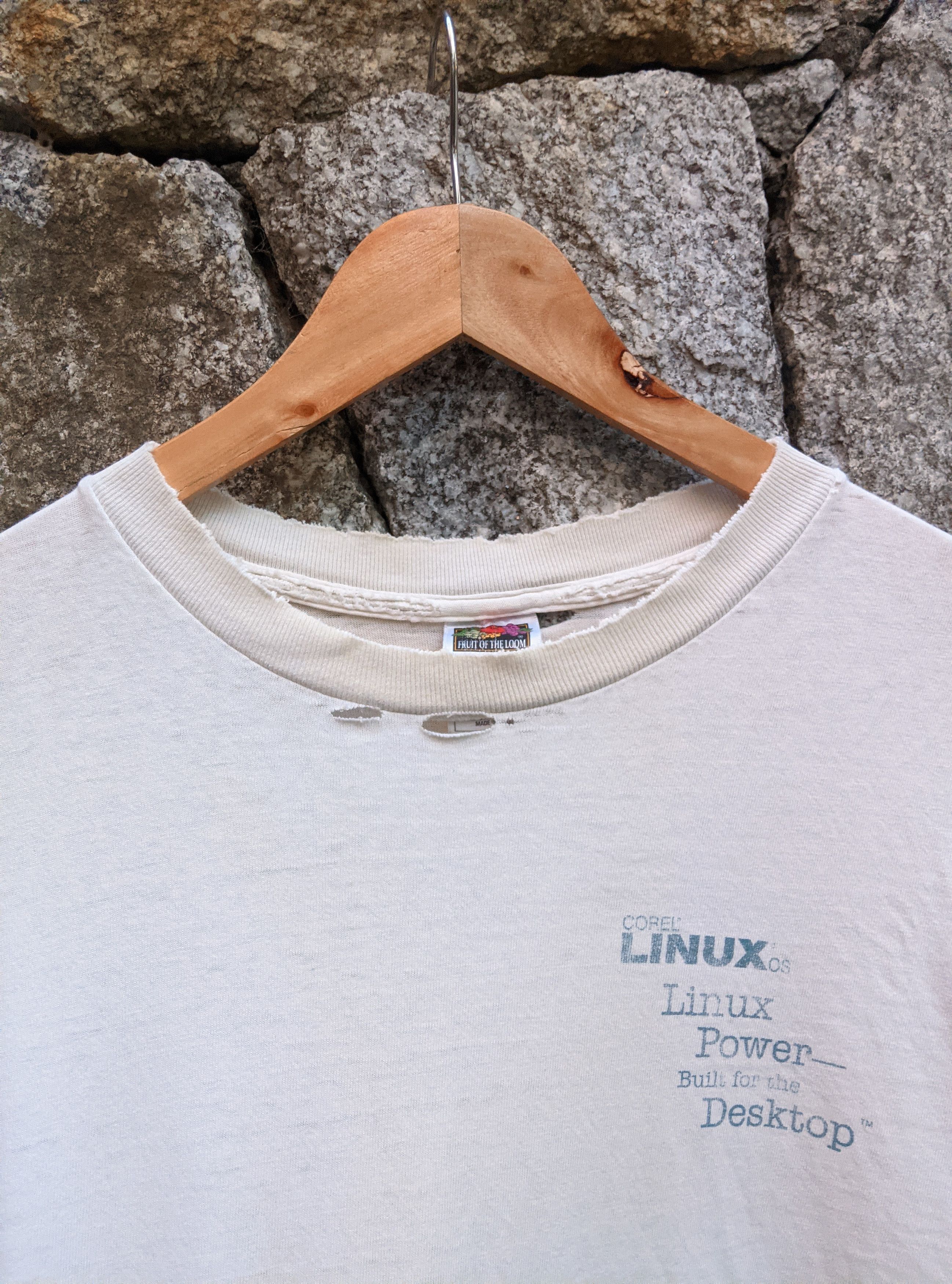 Vintage Vintage 90s thrashed Linux Tux distressed grunge erd Size US L / EU 52-54 / 3 - 3 Thumbnail