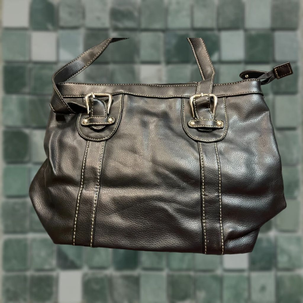 Croft & Barrow Croft & Barrow Purse Bag Black Shoulder Bag Women Large Faux Leather Zip Pocket Bag Size ONE SIZE - 1 Preview