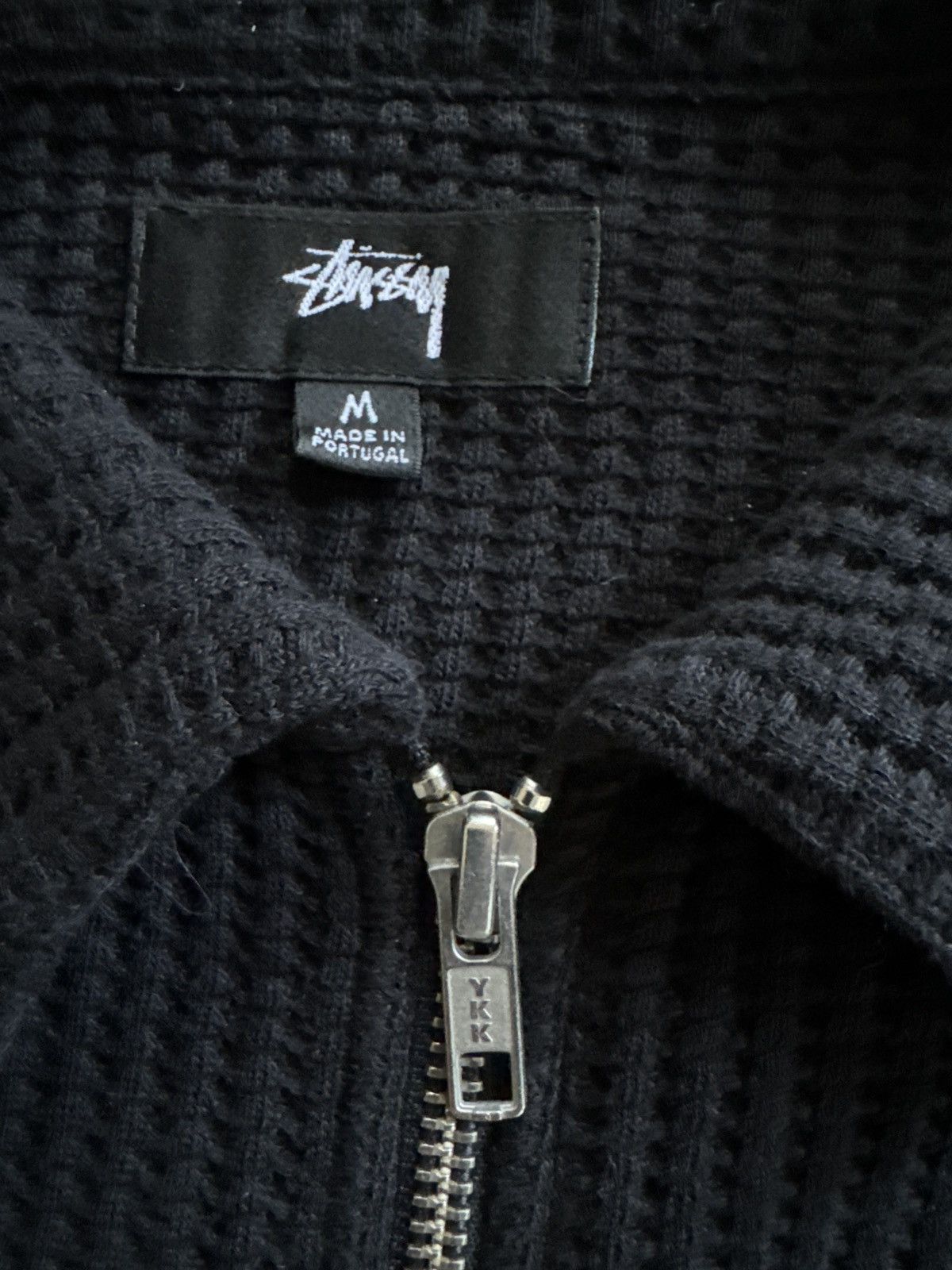 トップス stussy Big Thermal Zip Shirt STUSSY BIG THERMAL ZIP SHIRT BLACK