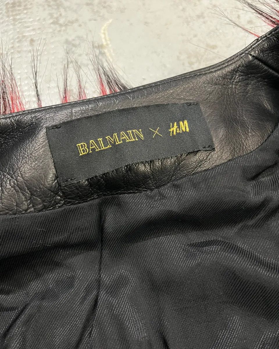 Balmain Balmain H&M Bordeaux & Black Faux Fur Gold Button Jacket Size S / US 4 / IT 40 - 11 Thumbnail