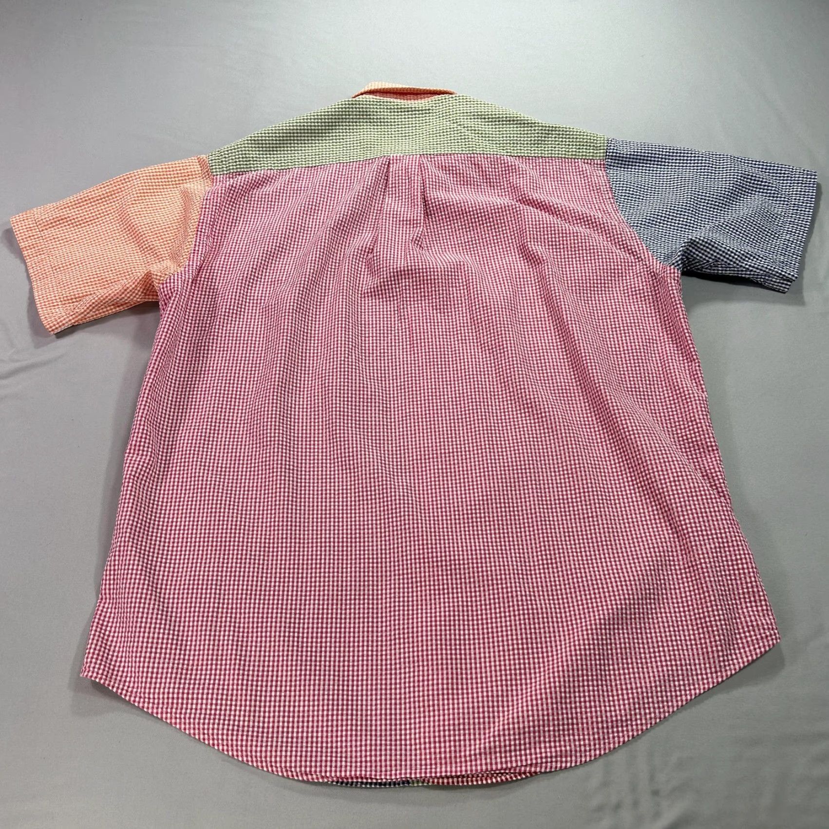 Brooks Brothers Brooks Brothers Shirt Mens Large Multicolor Gingham Button-Down Short Sleeve Casual Preppy Patchwork Check Cotton Size US L / EU 52-54 / 3 - 2 Thumbnail