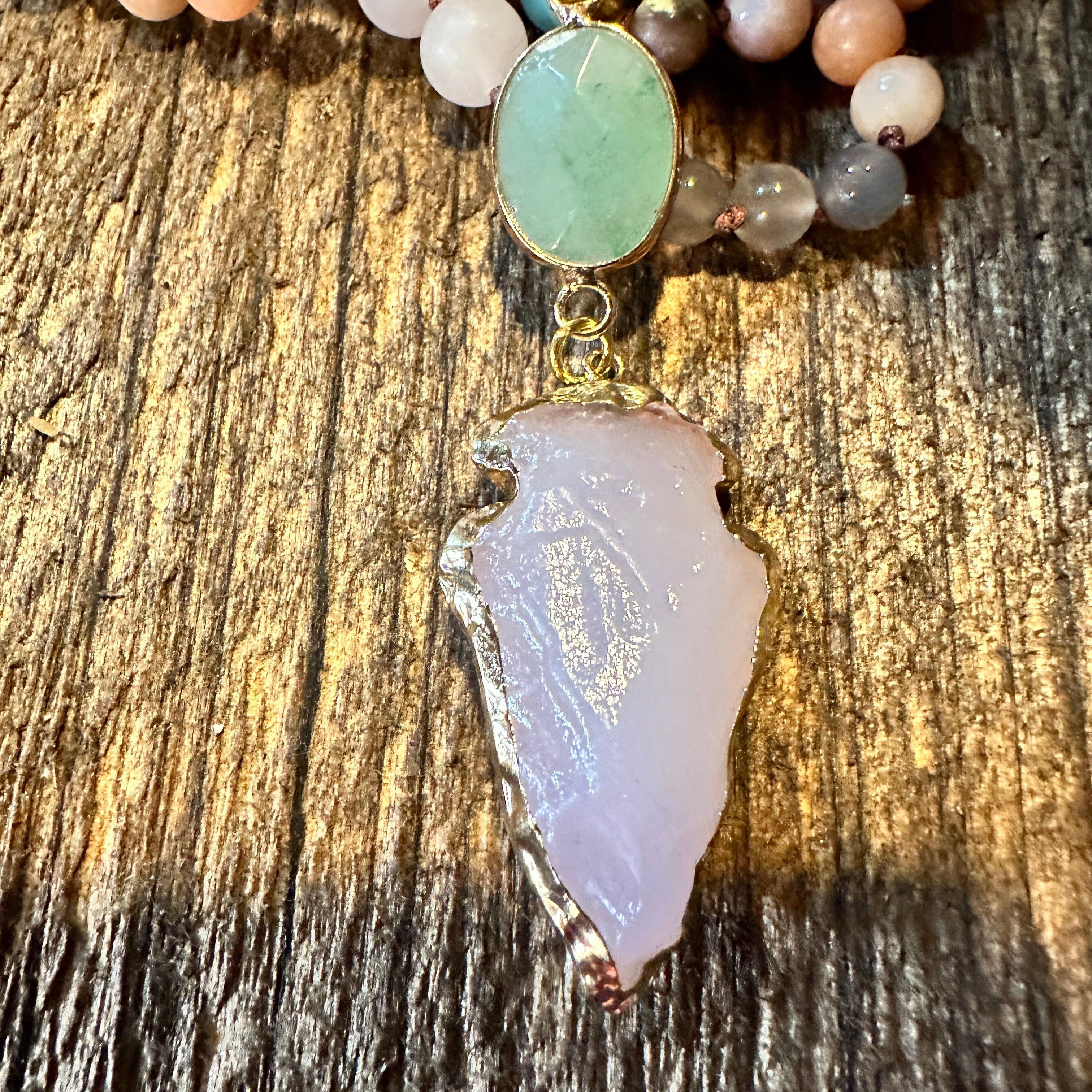 Other Handmade Boho Natural Stone Bead Necklace, Arrow Pendant Nec Size ONE SIZE - 3 Thumbnail