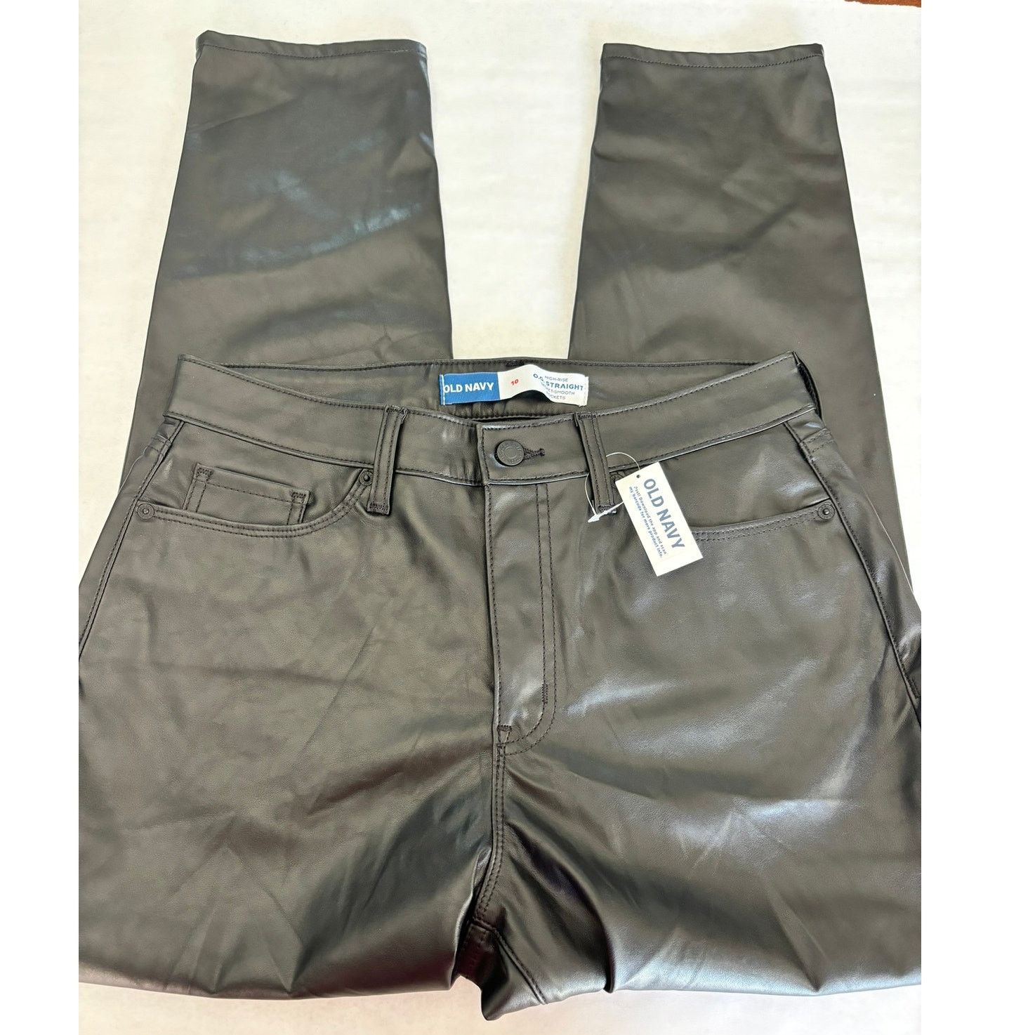 Old Navy NWT Old Navy Faux Leather High Rise Straight Pants Size 10 Size 32" / US 10 / IT 46 - 1 Thumbnail