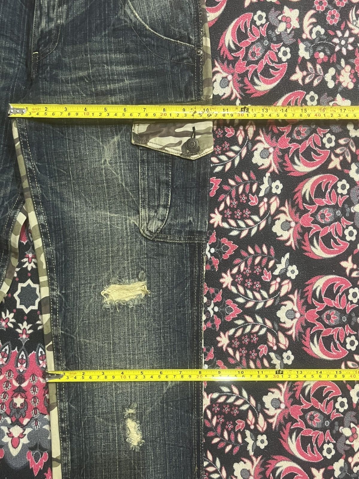 Japanese Brand Vintage Japanese Brand Hybrid Camo Jeans Cargo Style Denim Size US 29 - 14 Thumbnail