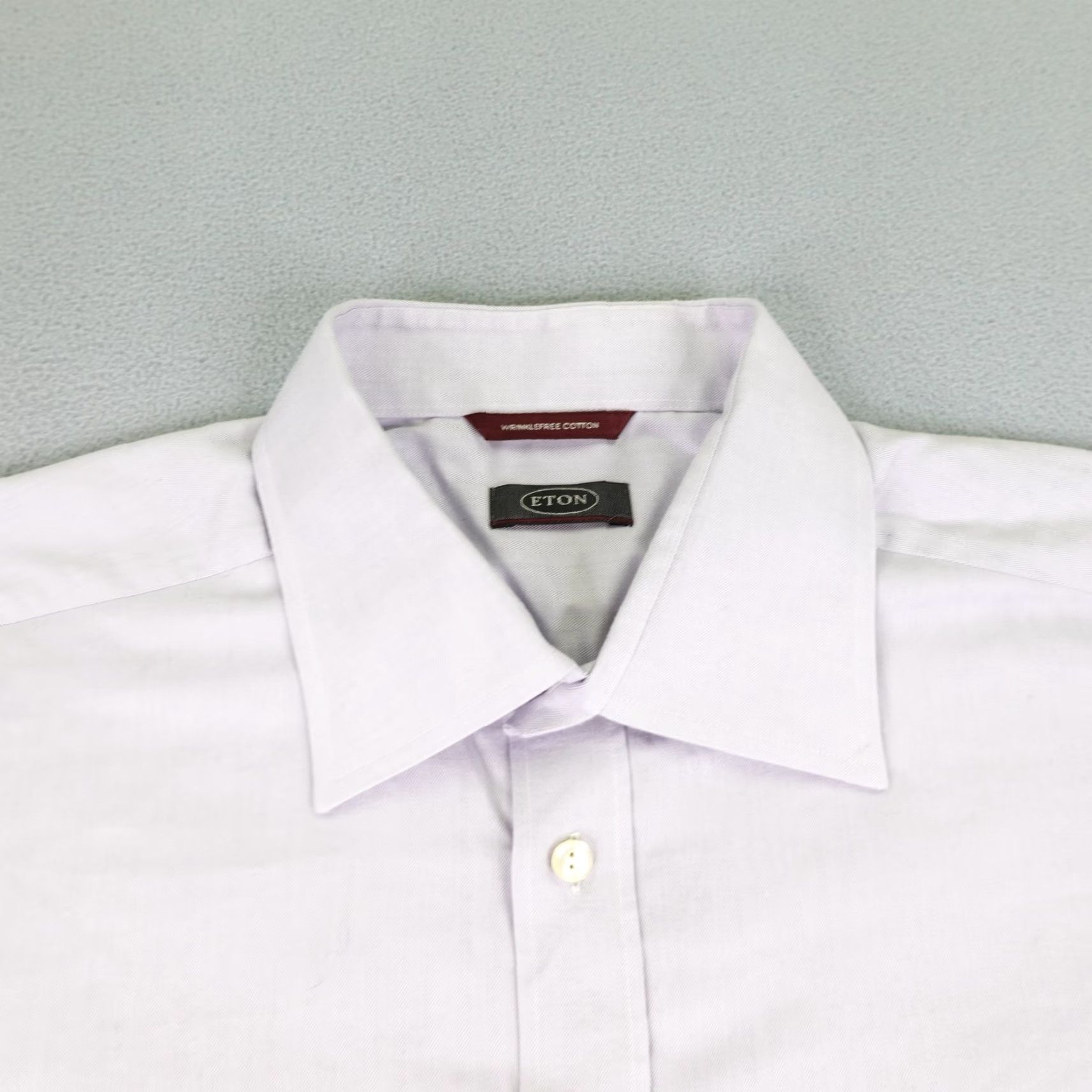 Eton VINTAGE Eton Men's Shirt XL Purple Lavender Cotton Button-Up Long Sleeve Office Casual Formal Designer Size US XL / EU 56 / 4 - 2 Thumbnail
