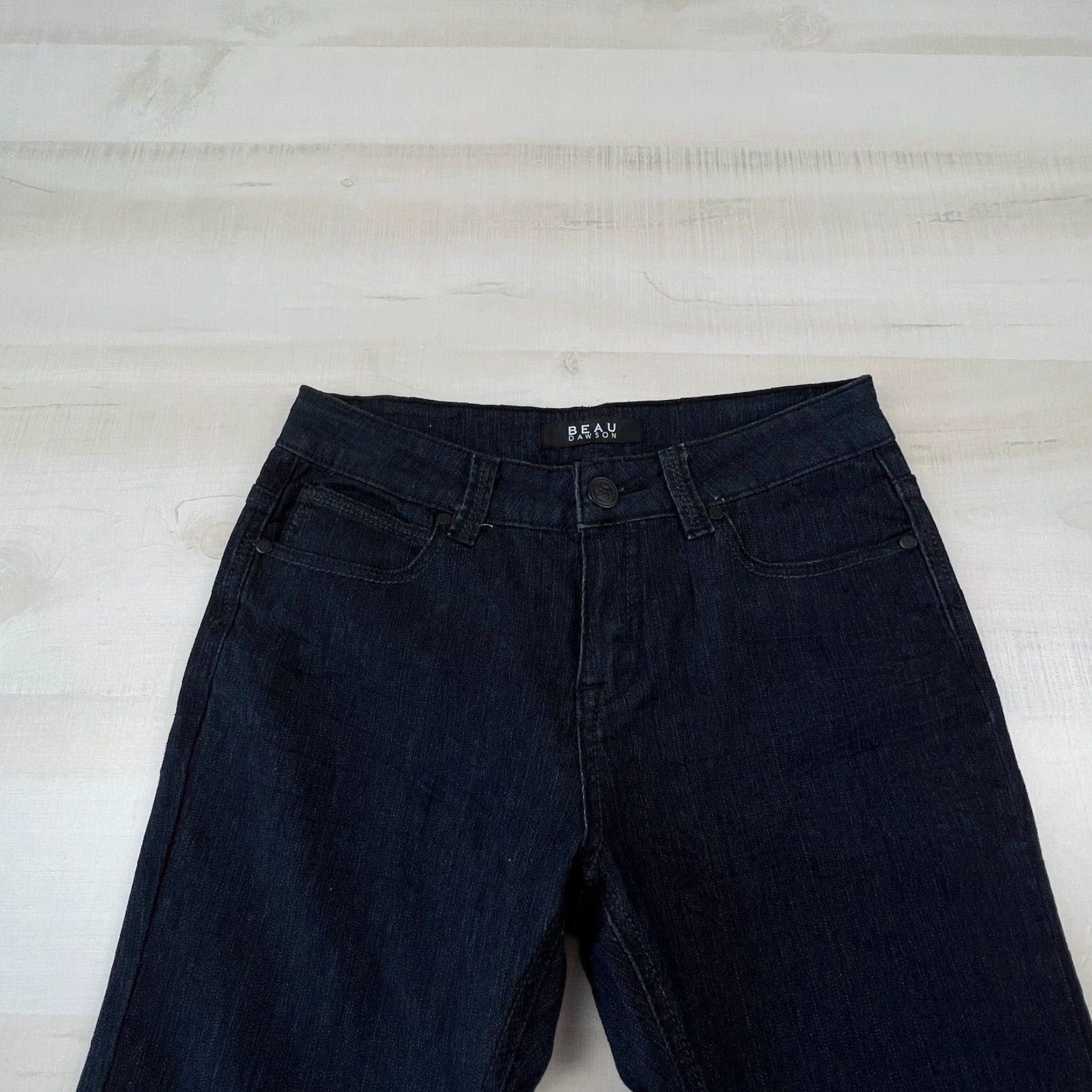Vintage Beau Dawson Womens Bootcut Jeans 4P Petite Extra Large Dark Wash Mid Rise Flap Pockets Size 27" / US 4 / IT 40 - 2 Thumbnail