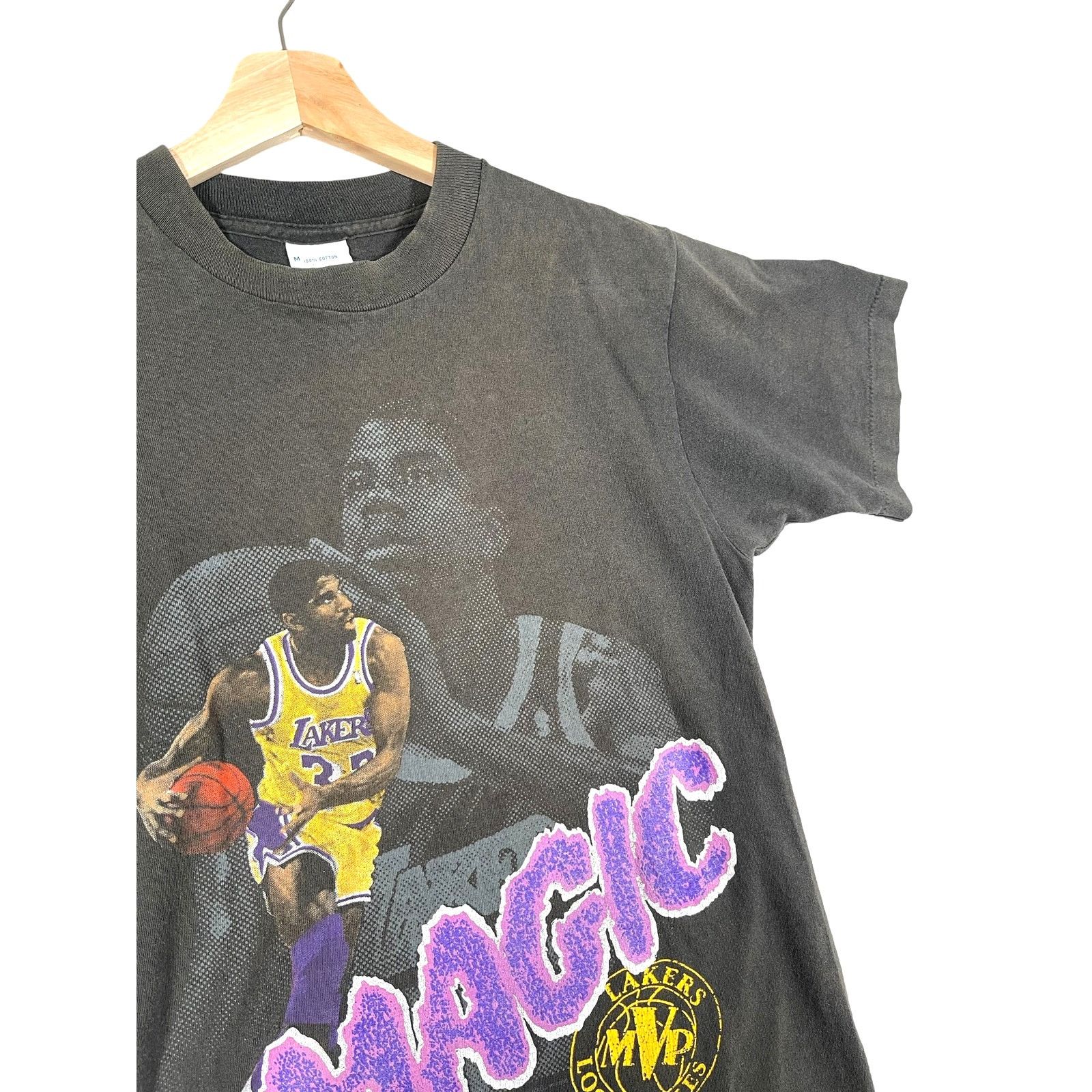 Salem Sportswear × Vintage Vintage 1990's LA Lakers Magic Johnson Graphic T-Shirt Size US S / EU 44-46 / 1 - 7 Thumbnail