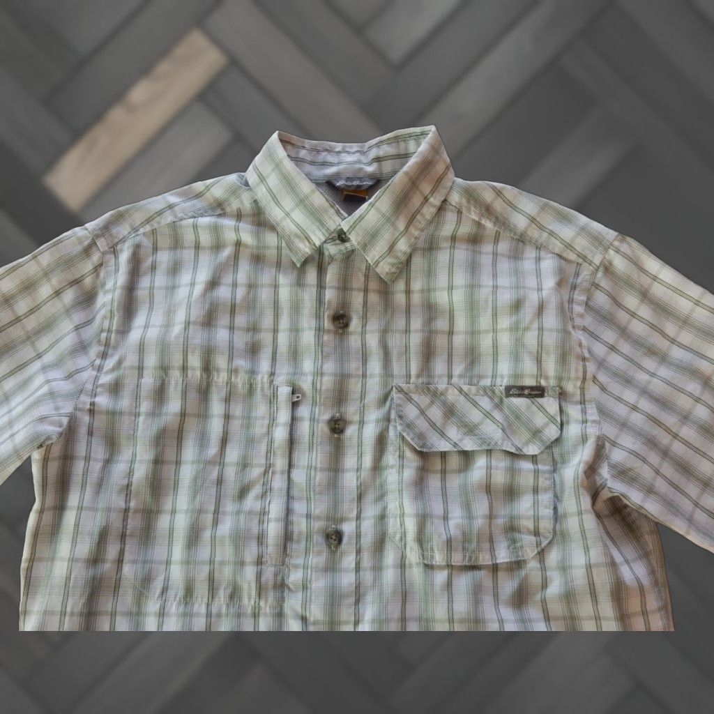 Eddie Bauer Vintage Eddie Bauer Men's Plaid Short Sleeve Button-Up Shirt Size S Green & White Size US S / EU 44-46 / 1 - 1 Thumbnail