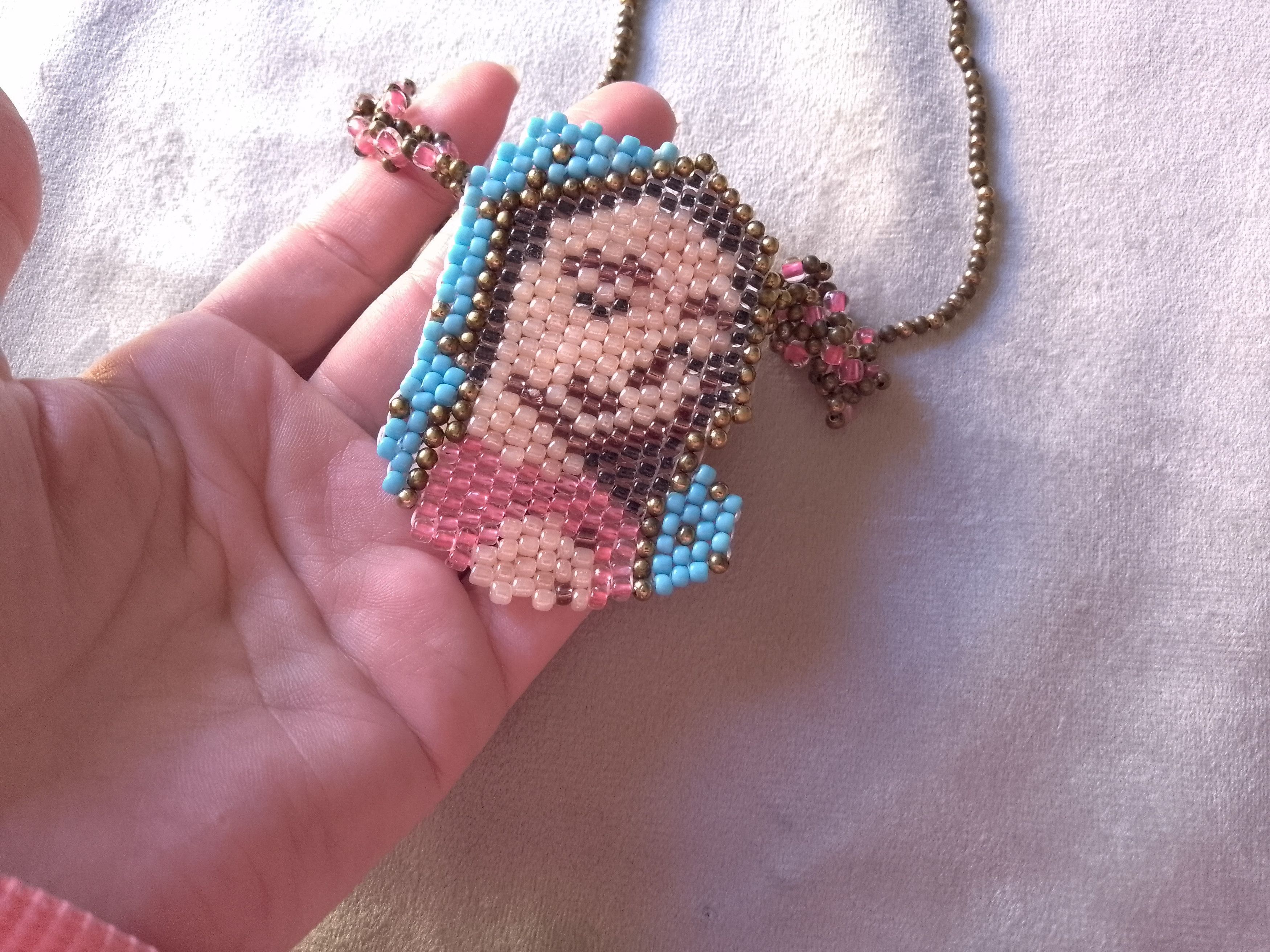 Handmade Necklace Beaded Virgin Mary Guadalupe Christian Jewelry Size ONE SIZE - 7 Thumbnail