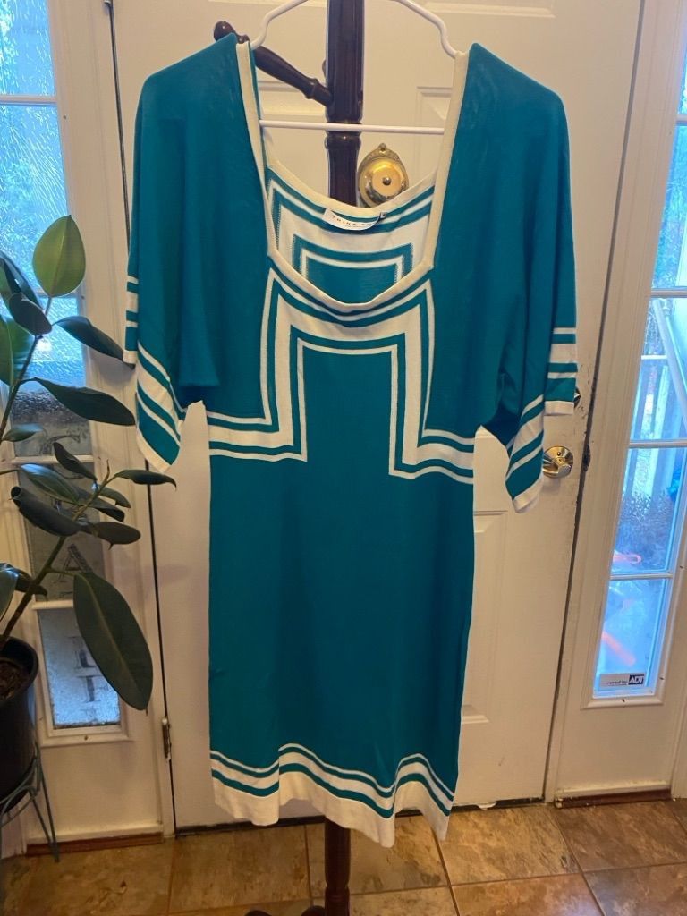 image of Women's Trina Turk Blue And White Dress - Size M