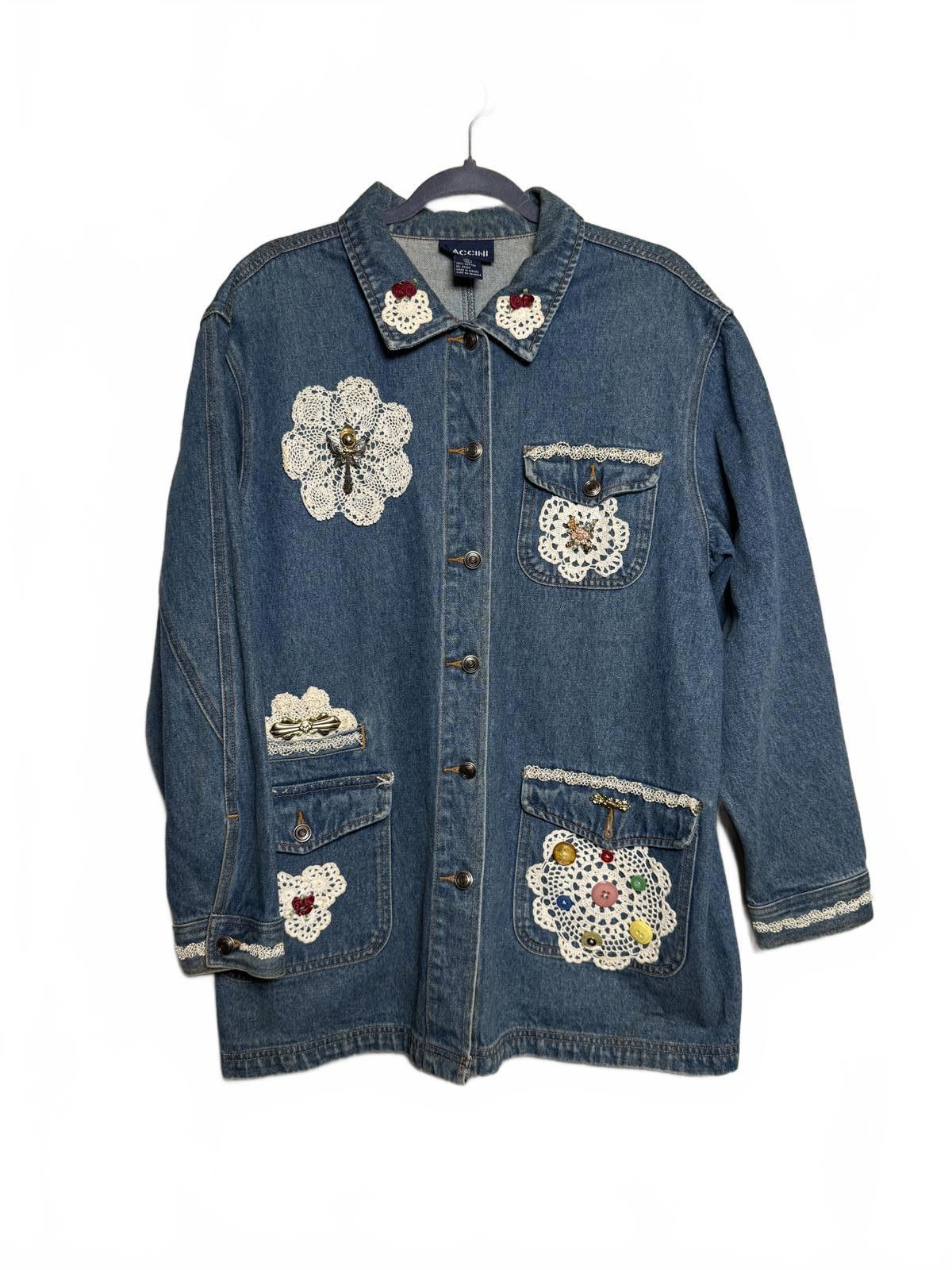 Marc Ecko Vintage Granola Women's Denim Hunter Jacket Size M / US 6-8 / IT 42-44 - 6 Thumbnail