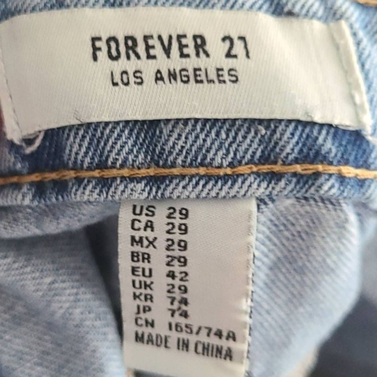 Forever 21 Forever 21 Light Wash Blue Denim High Waist Shorts - 29 Size 29" - 4 Thumbnail