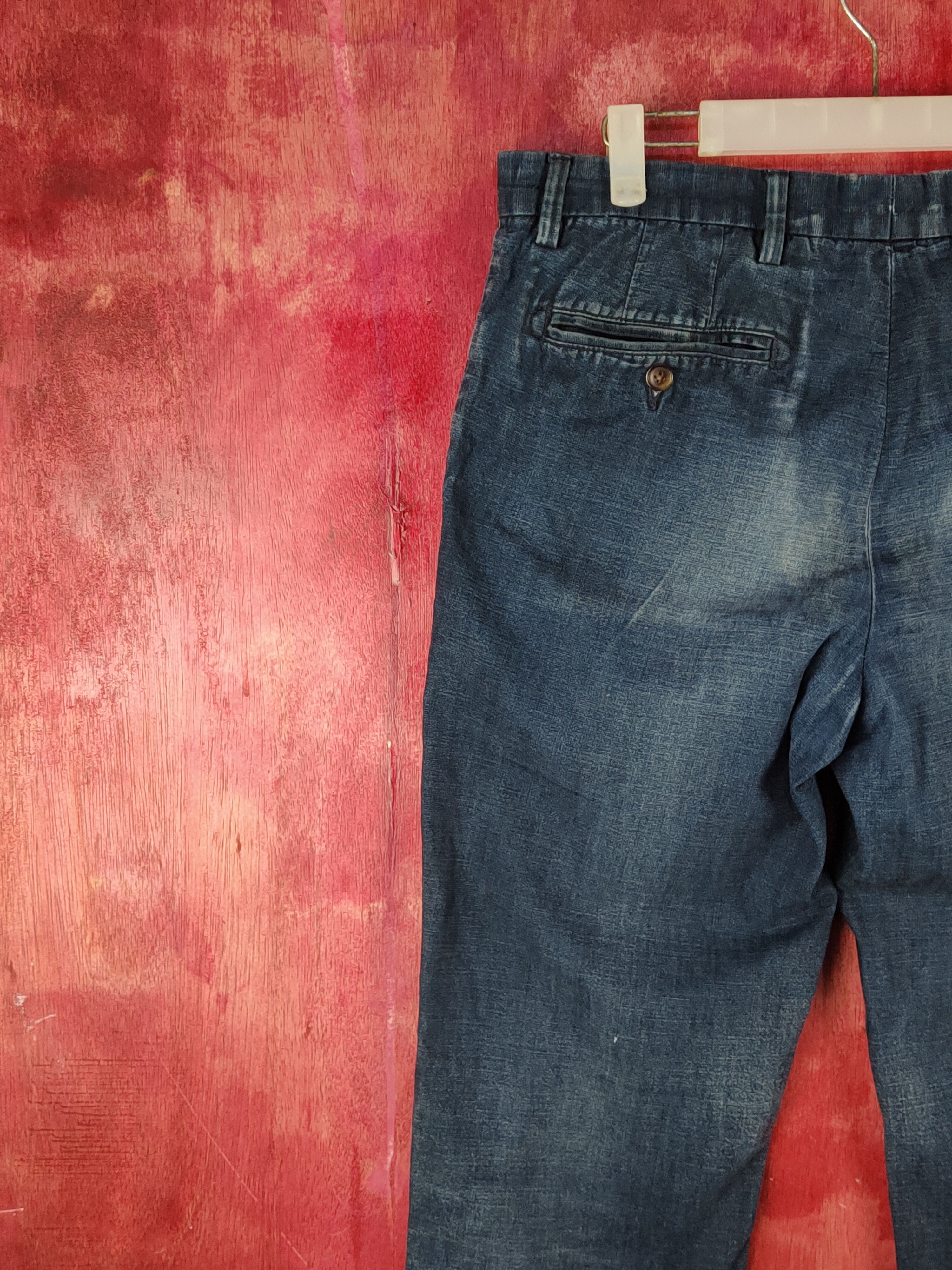Japanese Brand Lands End Blue Distressed Ripped Soft Jeans #S2054 Size US 32 / EU 48 - 8 Thumbnail