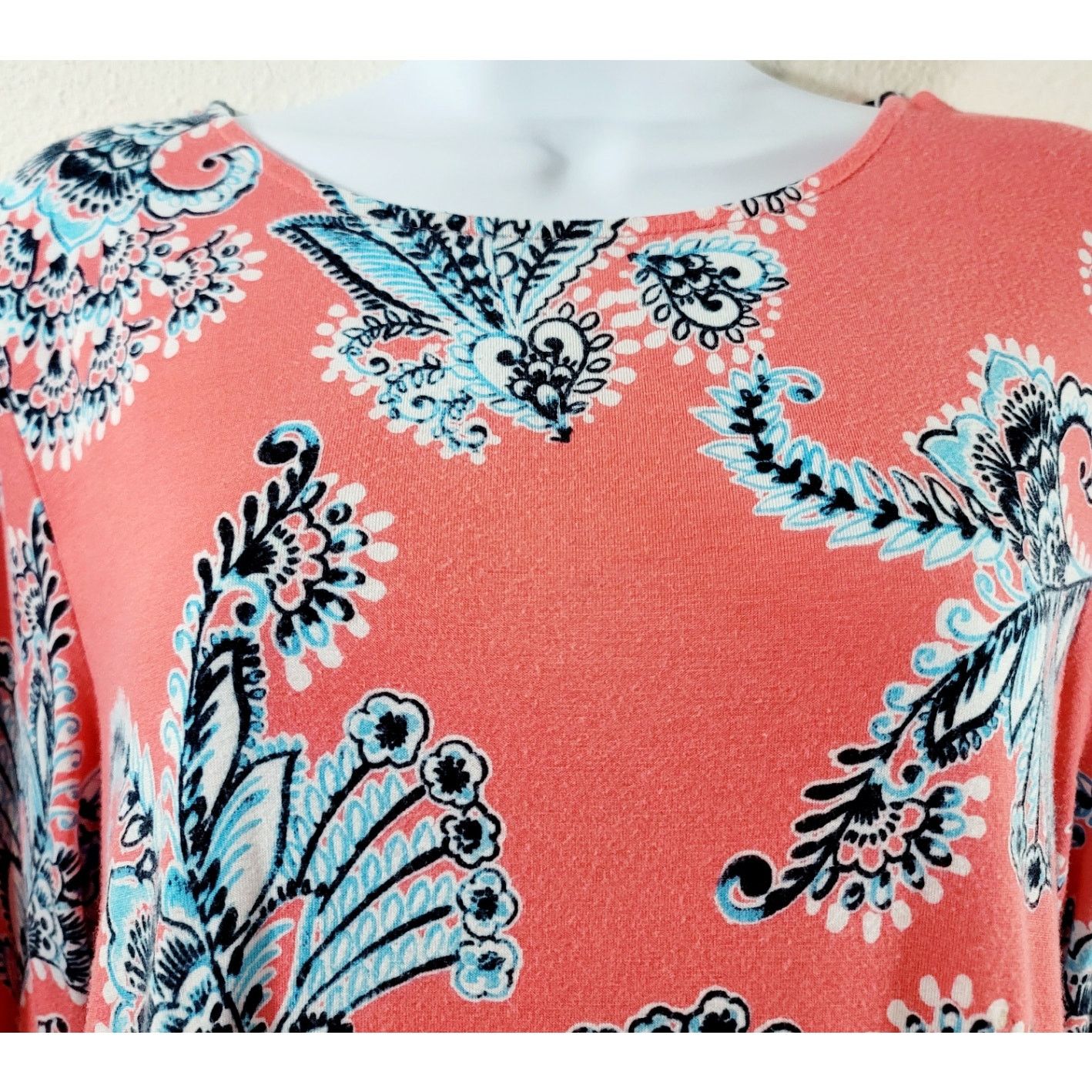 Other Ruby Rd. Salmon Blue White Floral Print Top Small Size S / US 4 / IT 40 - 2 Thumbnail