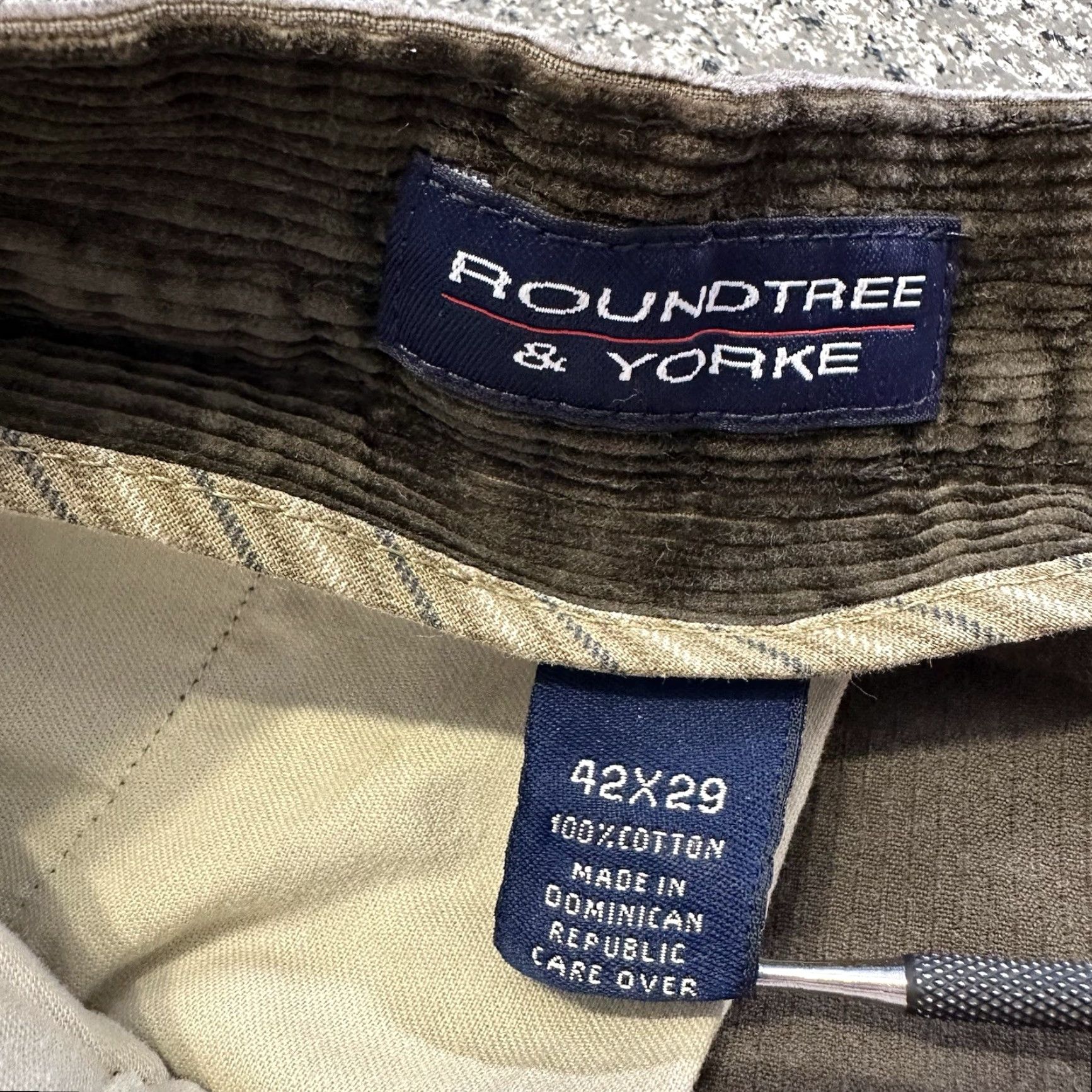 Roundtree & Yorke Roundtree & Yorke Corduroy Pants Mens 42x28 Relaxed Fit Straight Leg Brown Size US 42 / EU 58 - 5 Thumbnail
