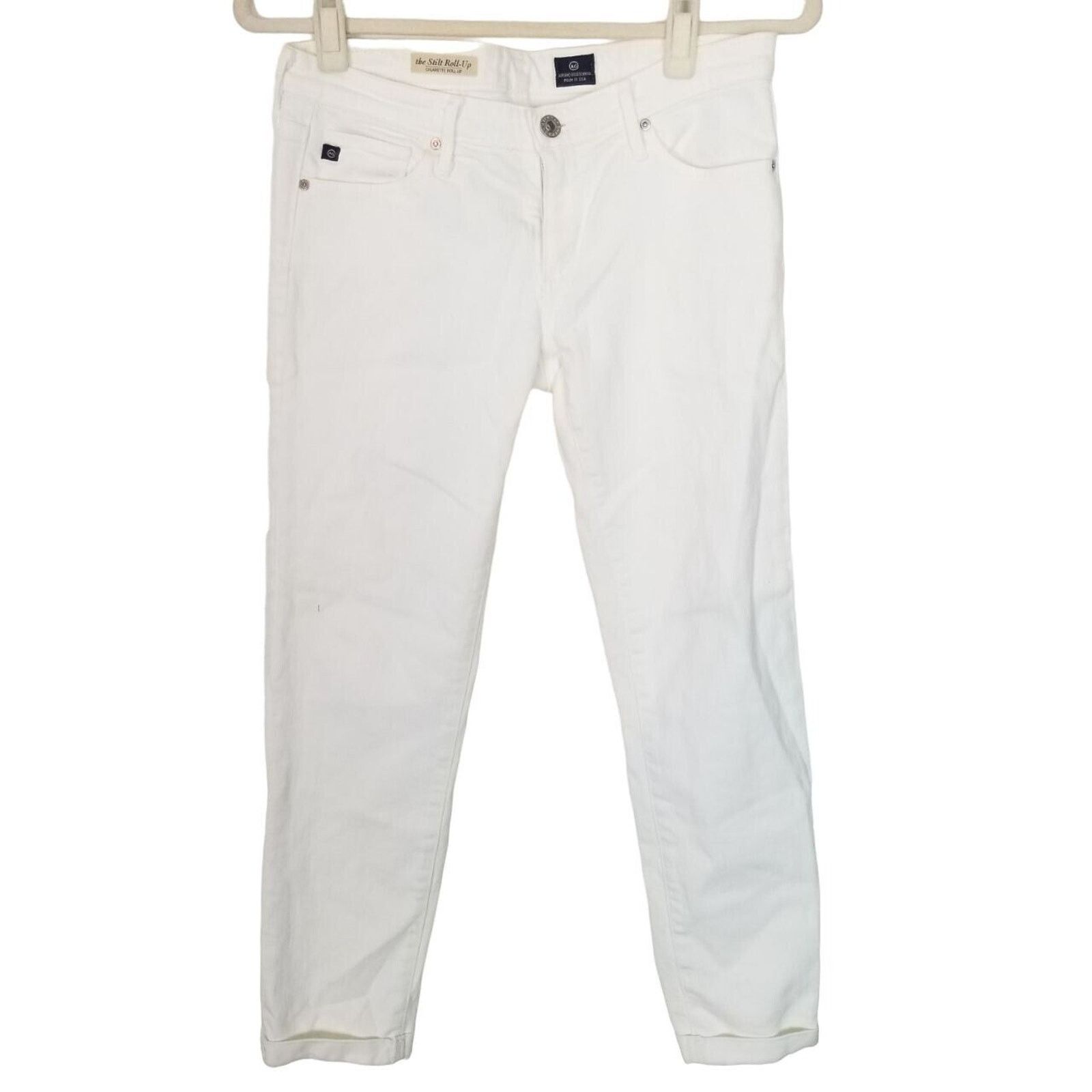 AG Adriano Goldschmied Adriano Goldschmied Womens White The Stilt Cigarette Roll Up Size 28" / US 6 / IT 42 - 1 Thumbnail
