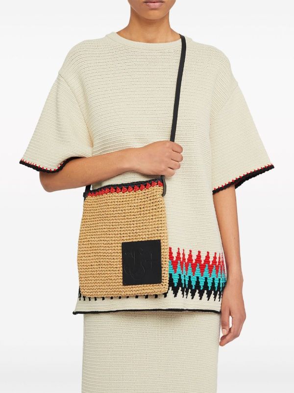Jil Sander o1loc1c1124 Size: OS/ Raffia Crossbody Bag in Beige Size ONE SIZE - 3 Thumbnail