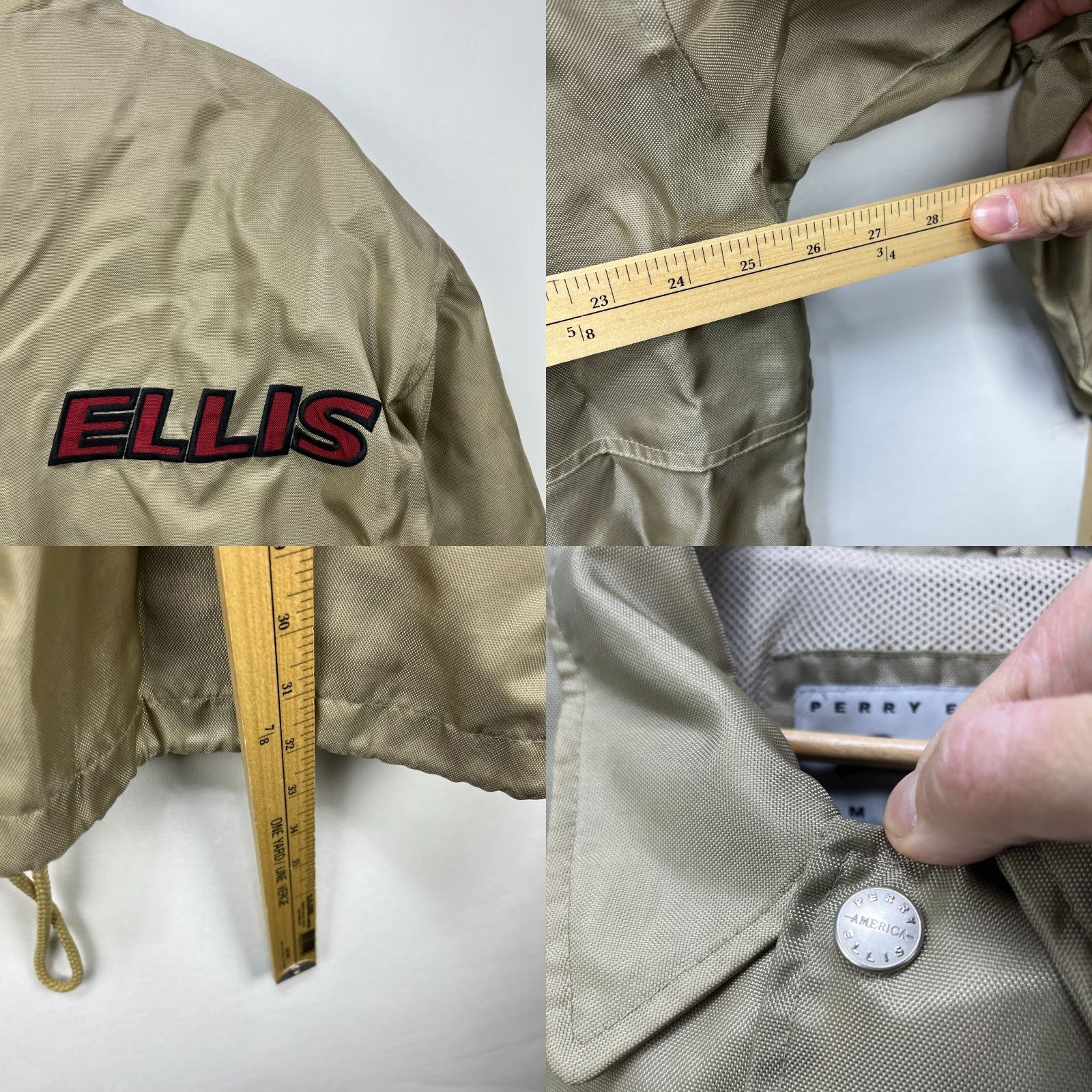Perry Ellis VINTAGE Perry Ellis America Windbreaker Jacket 90s Snap Beige L Mens Size US L / EU 52-54 / 3 - 8 Thumbnail