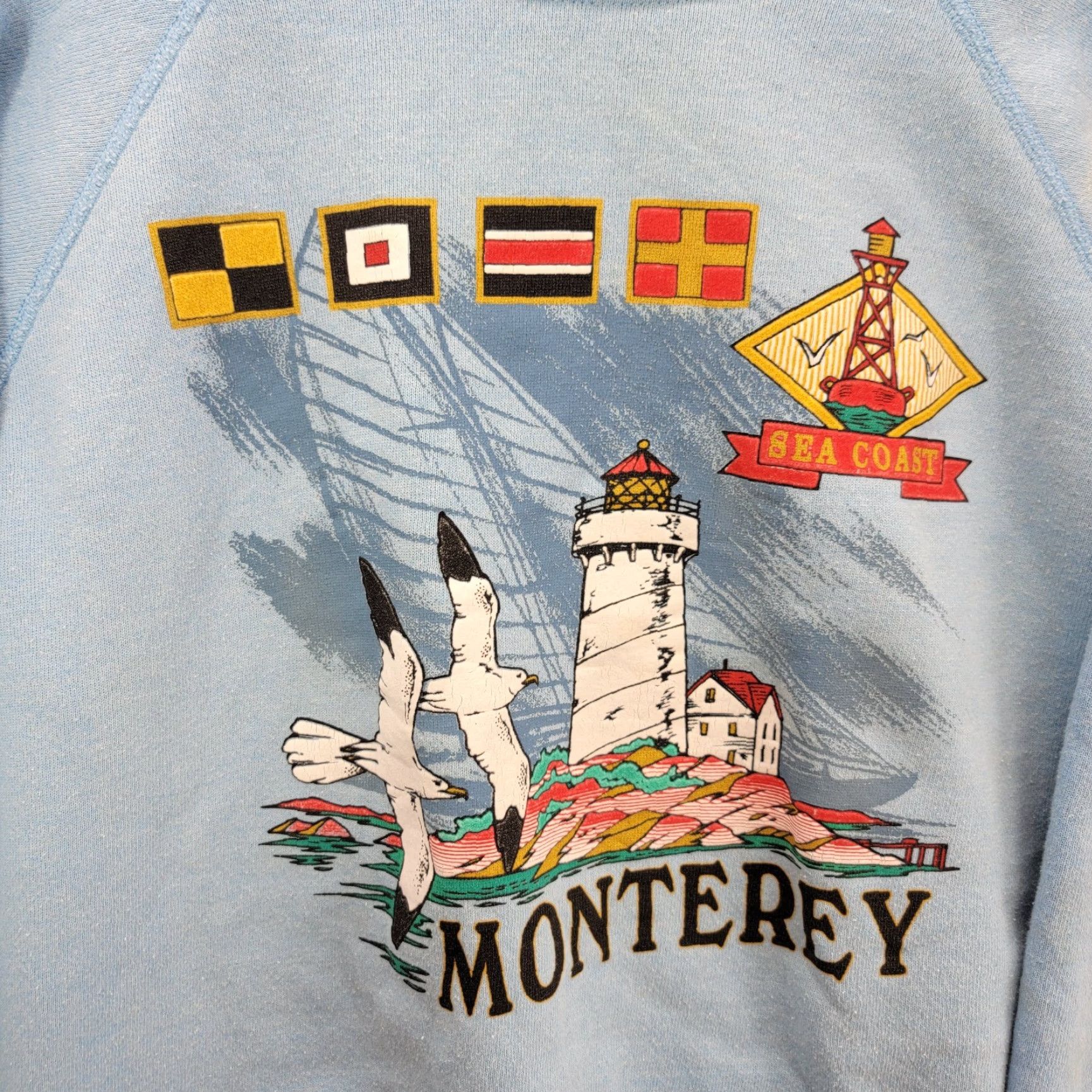 Hanes Vintage Hanes Crewneck Sweatshirt Blue XL Adult Graphic Print Sea Coast Y2K Monterey Beach Retro Surf Size US XL / EU 56 / 4 - 5 Thumbnail