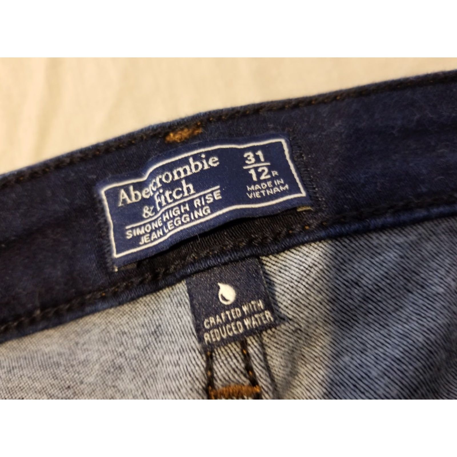 Abercrombie & Fitch Womens Abercrombie & Fitch Jeans Skinny 12 Denim Blue 5-Pocket Zip High Rise Cotton Pant Size 34" / US 12 / IT 48 - 5 Thumbnail