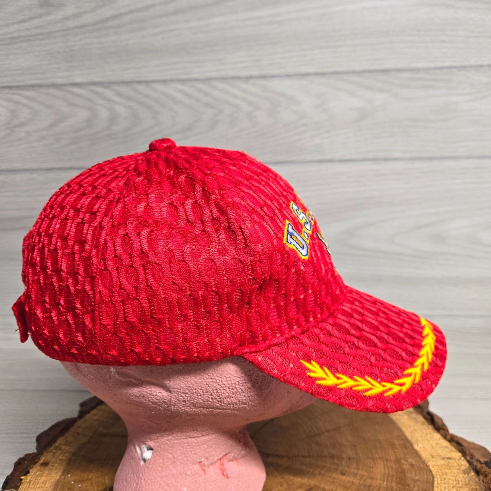 Vintage U.S. Navy Hat Men We Own the Seas Red Adjustable Embroidered Cap Hat Size ONE SIZE - 5 Thumbnail