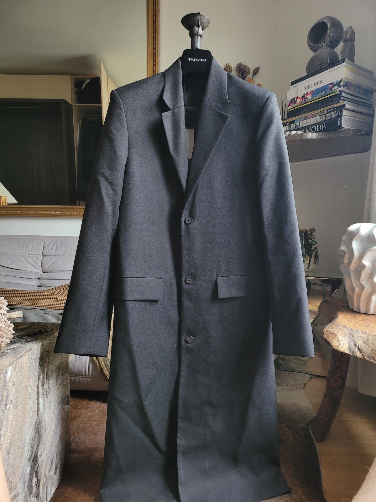 image of Balenciaga Long Coat in Black, Men's (Size Small)