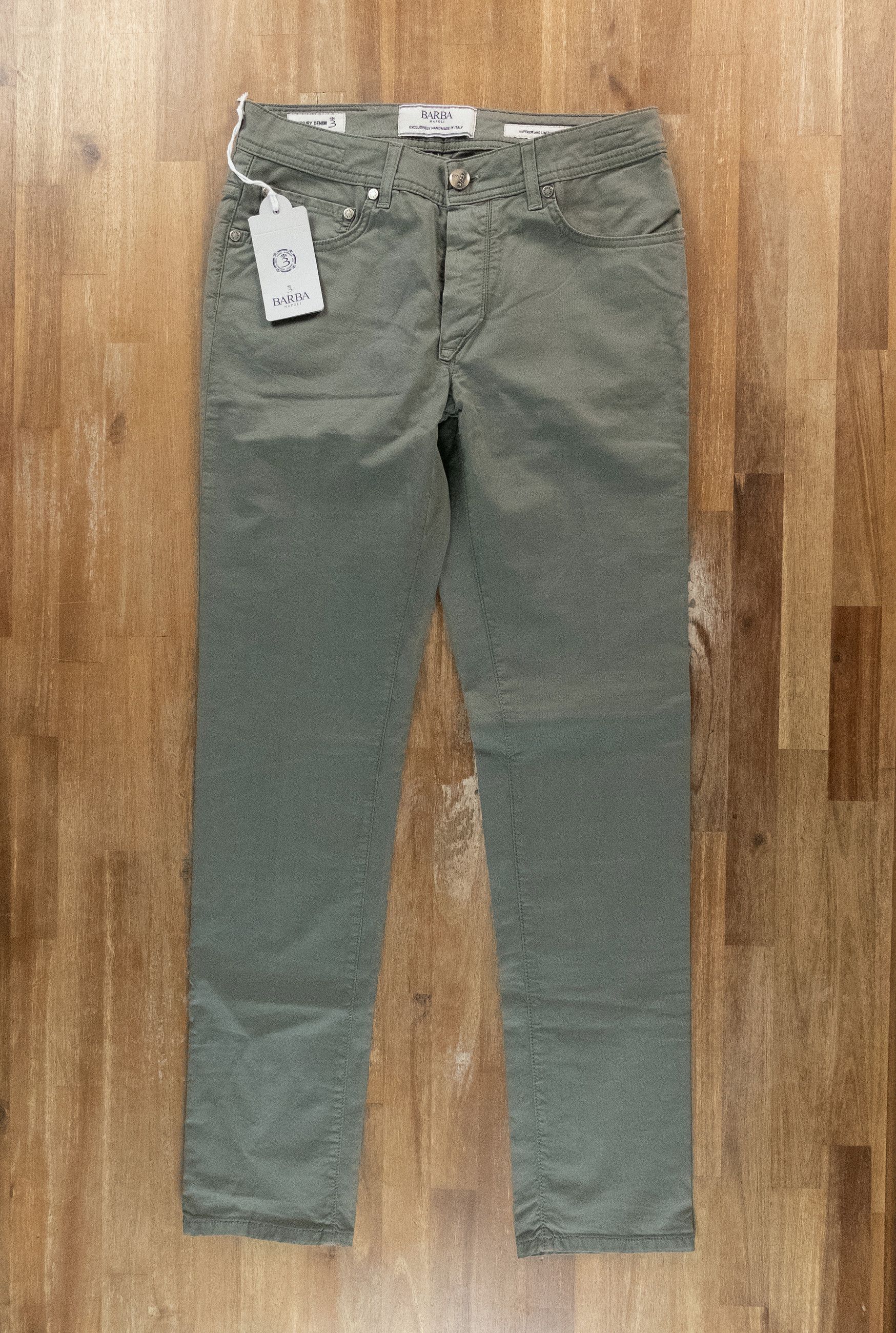 Barba Napoli BARBA Napoli green slim fit lightweight jeans Size 33 Size US 33 - 1 Thumbnail