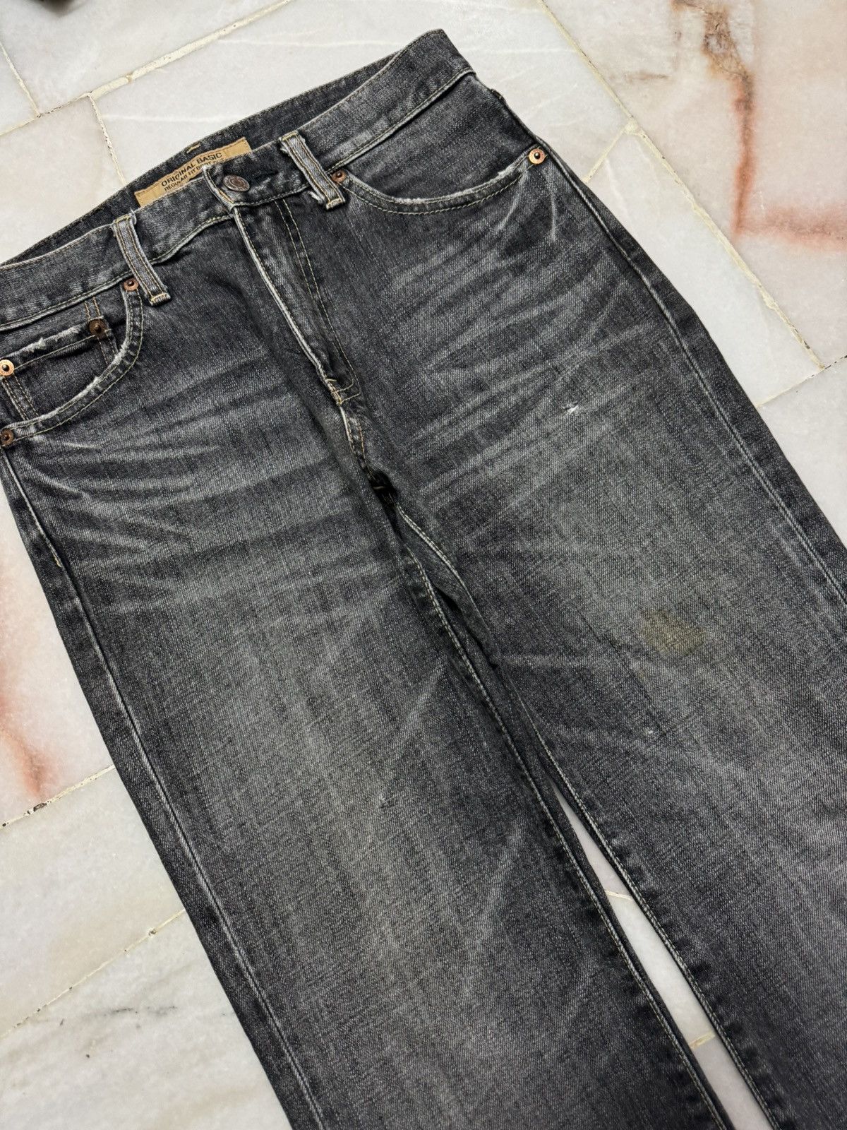 Japanese Brand 💥Regular Fit Boot Cut💥90s Uniqlo Sand Washed Distressed Size US 28 / EU 44 - 4 Thumbnail